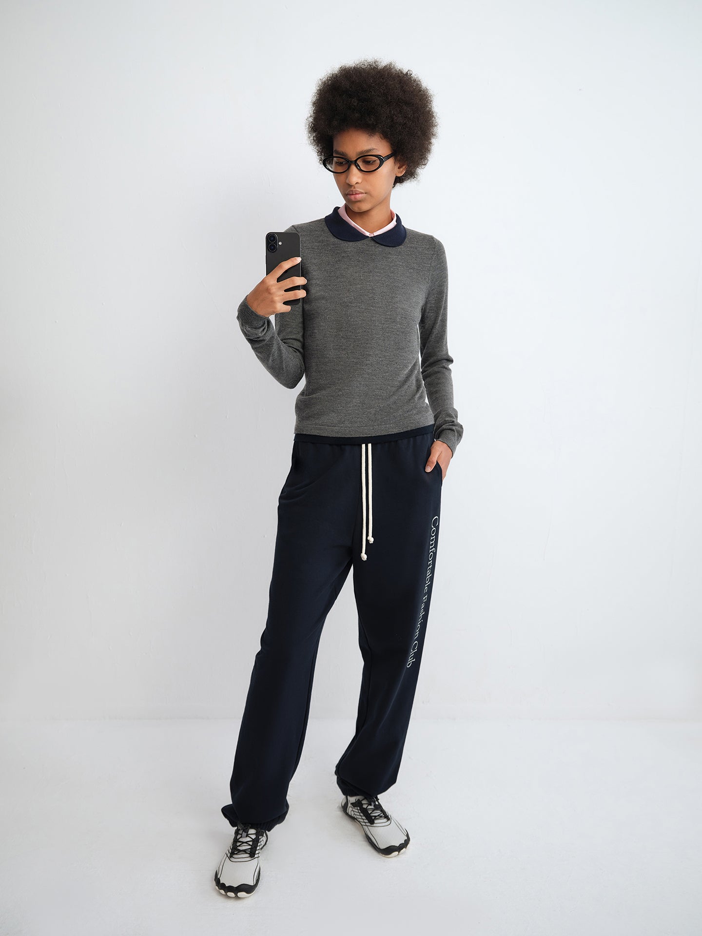 Colorblock Peter Pan Collar Knit Top