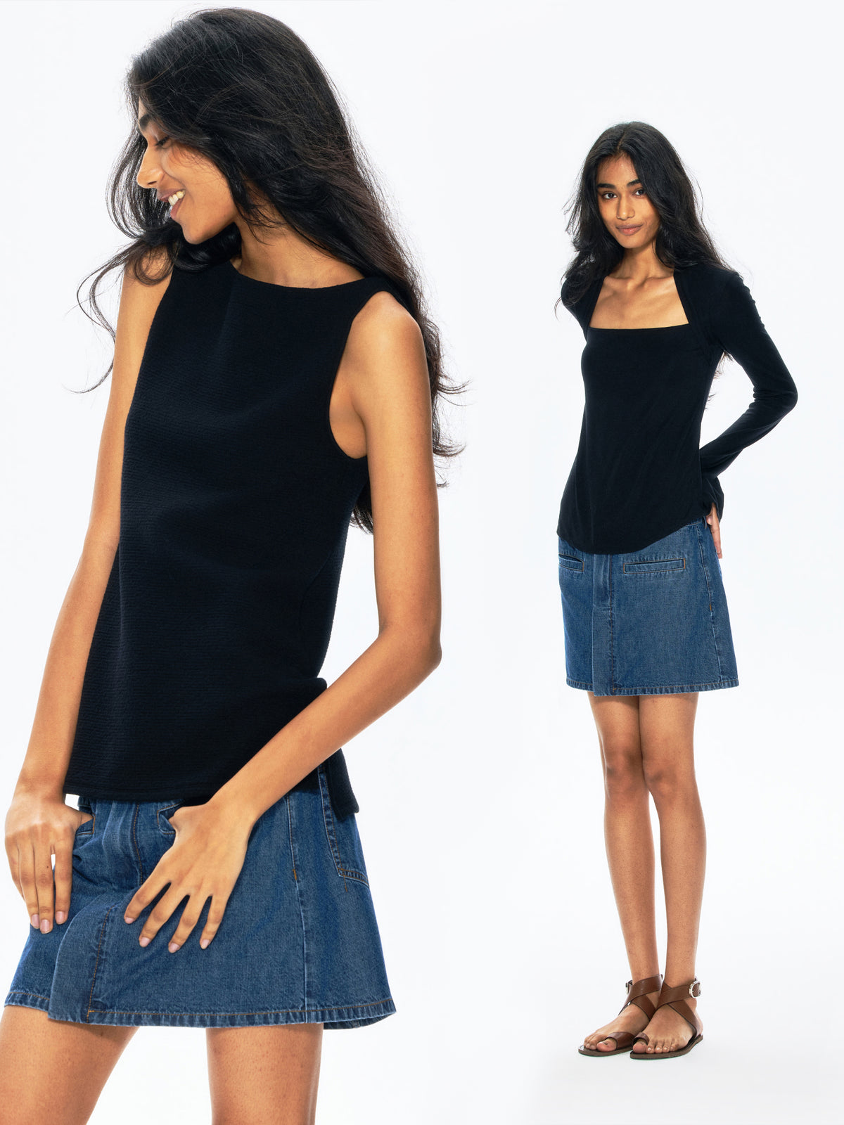 BOSSA Turkish Imported Denim A-Line Skirt