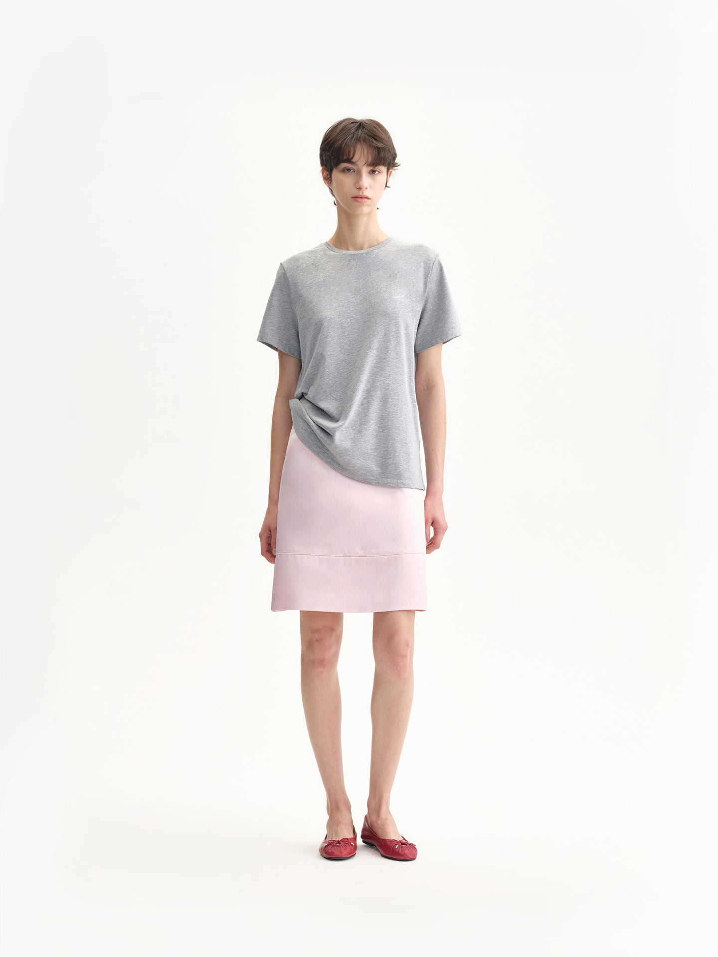 Acetate Satin A-line Midi Skirt