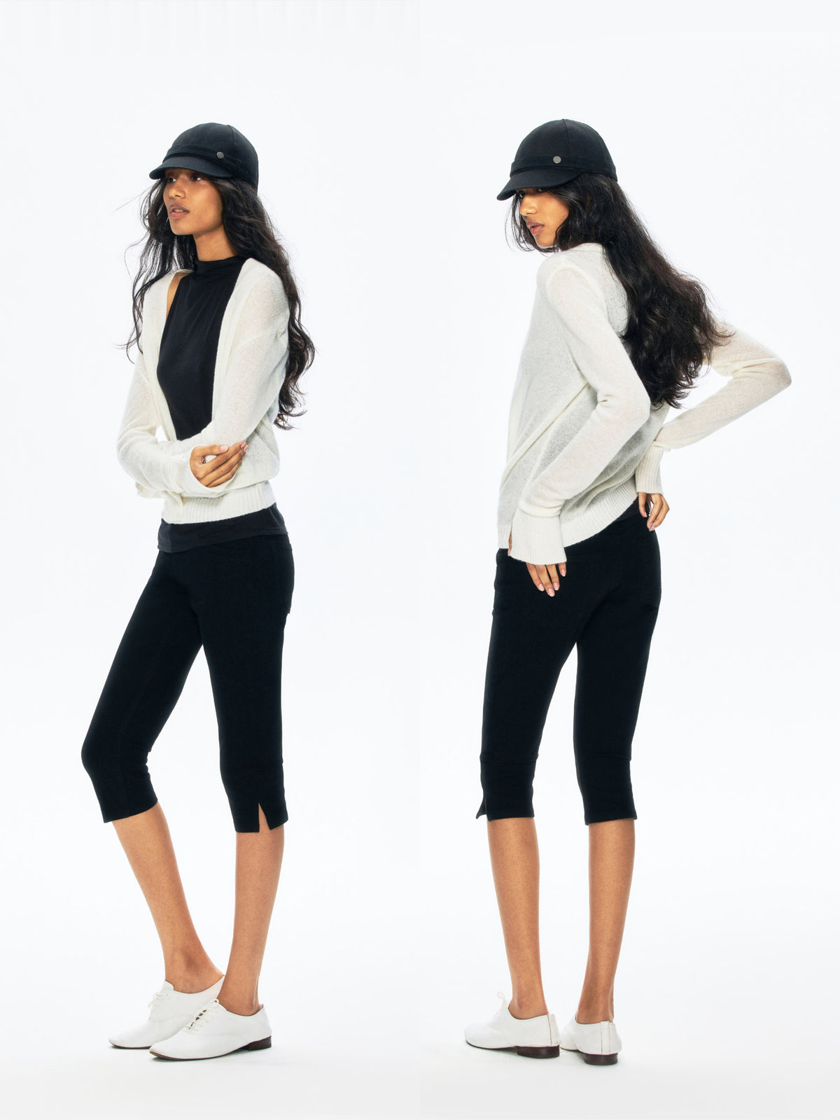 “90s CLUB” Australian Wool Cowl Neck Cardigan