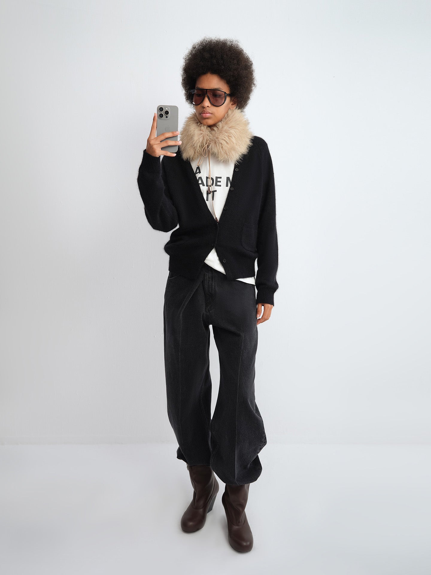 Jodie Asymmetric Waist Straight Denim Pants