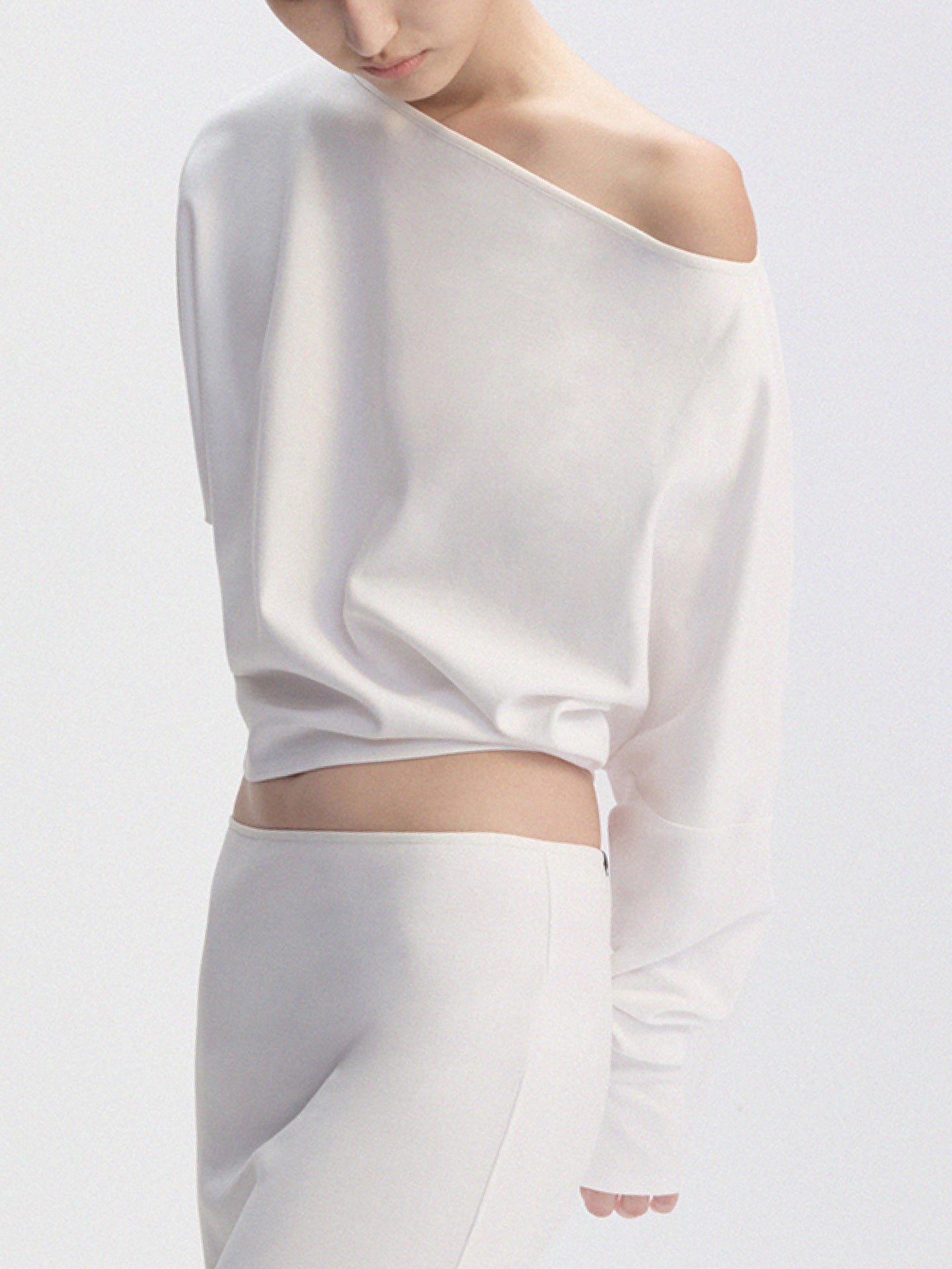 One-Shoulder Dolman-Sleeve T-Shirt