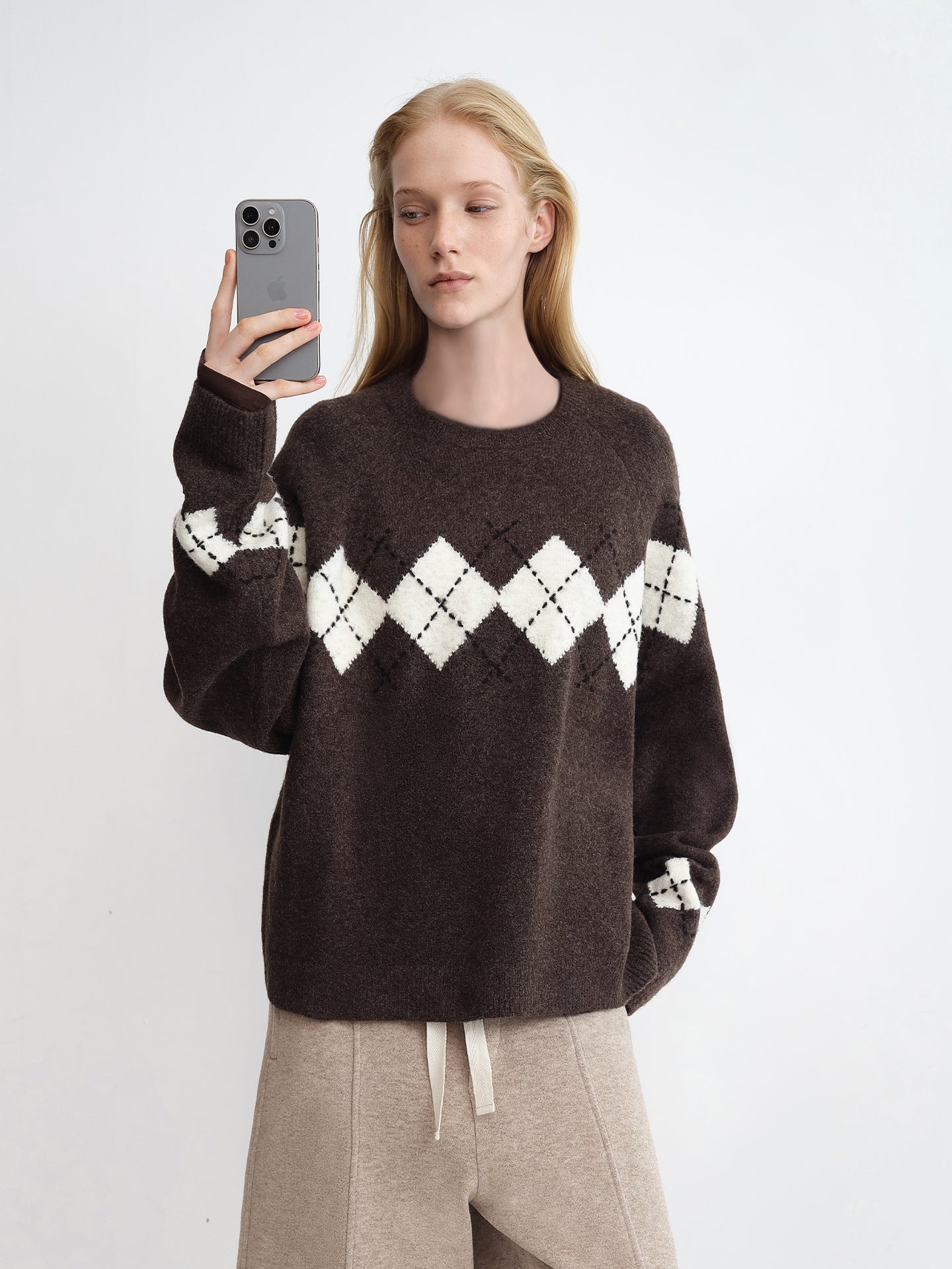 Diamond Oversized Crewneck Jumper