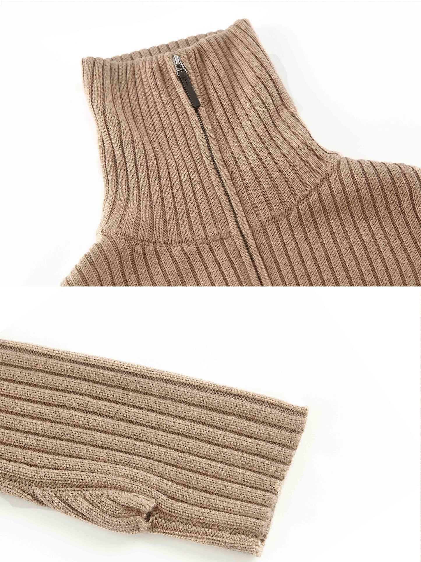 The Zip-up High Neck Knitted Cardigan