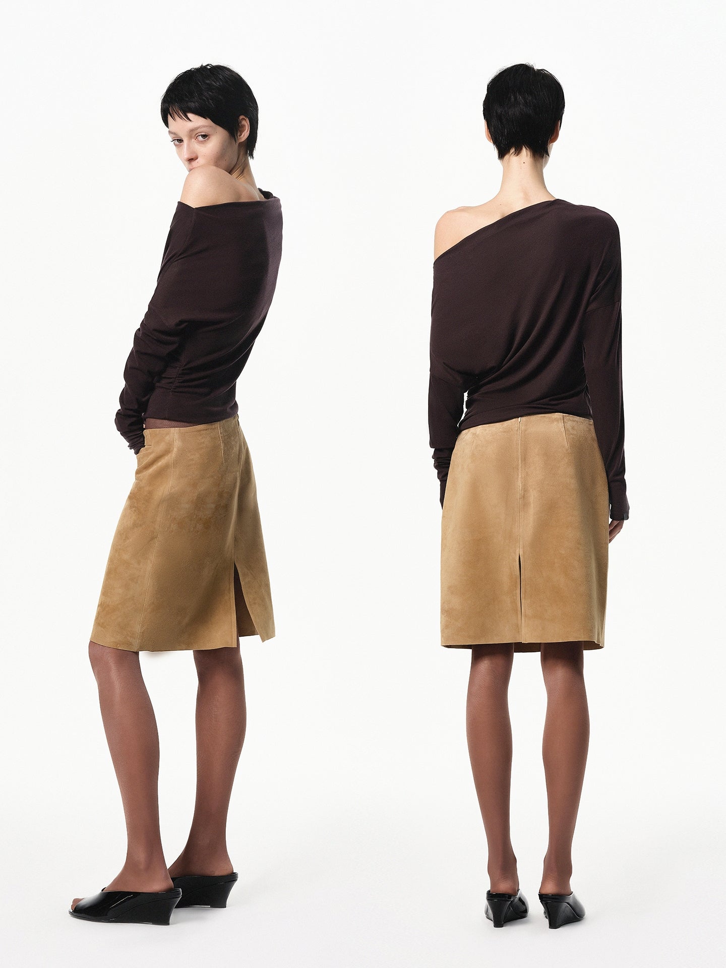 “Poise” Two-way Asymmetric Draped Top