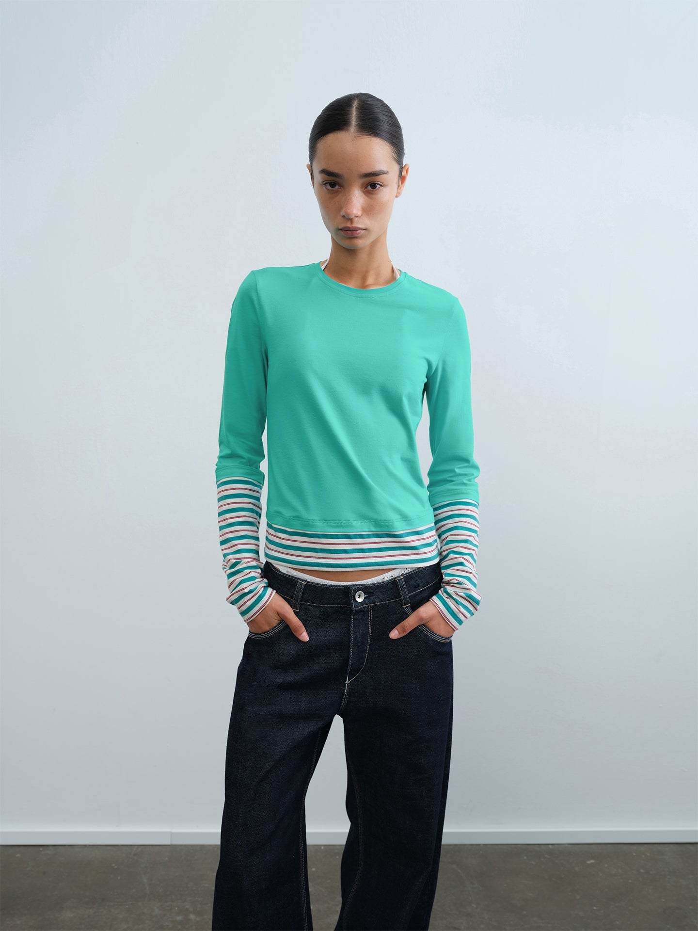 Colorblock Layered Stripe Top
