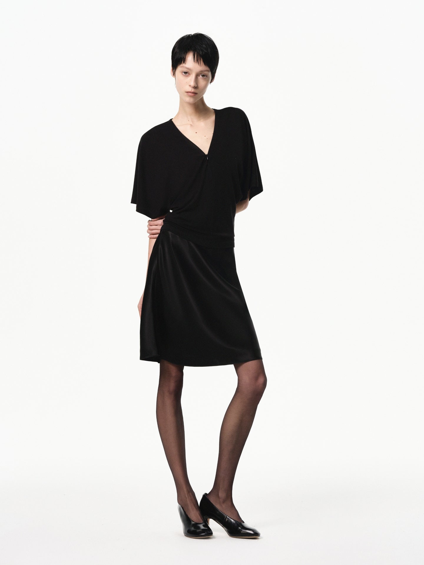 Adjustable V-neck Dolman Sleeve Top
