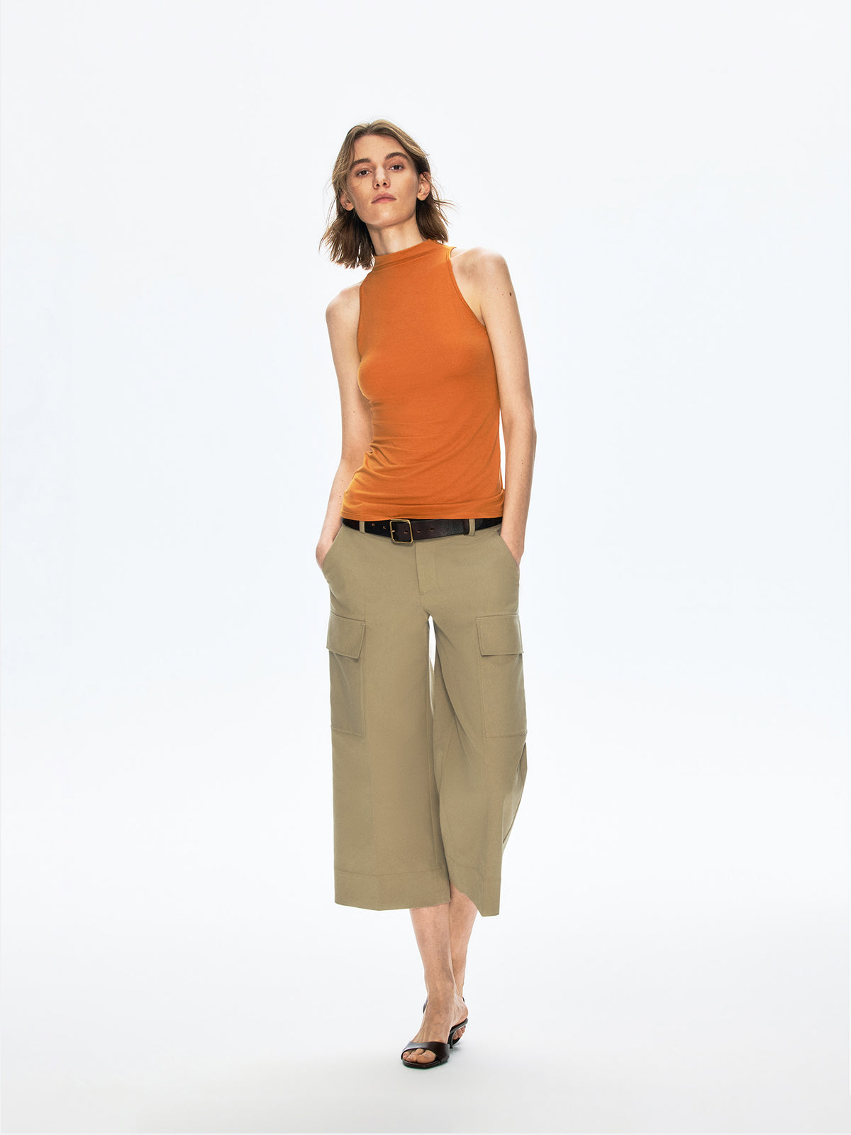 “Picnic” Pocket Cropped Relaxed Cargo Pants