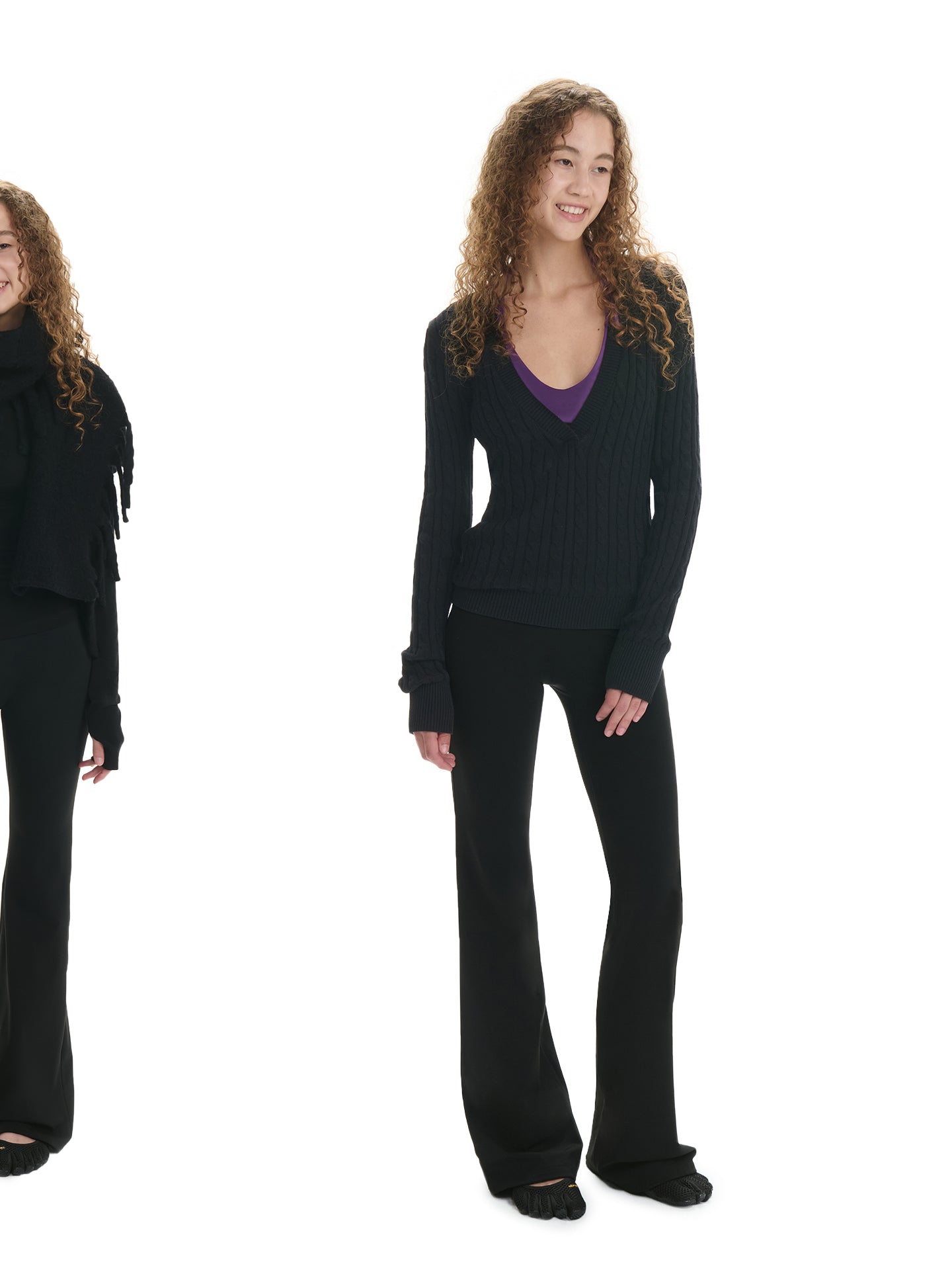 Fleece-Lined Flared Yoga Pants