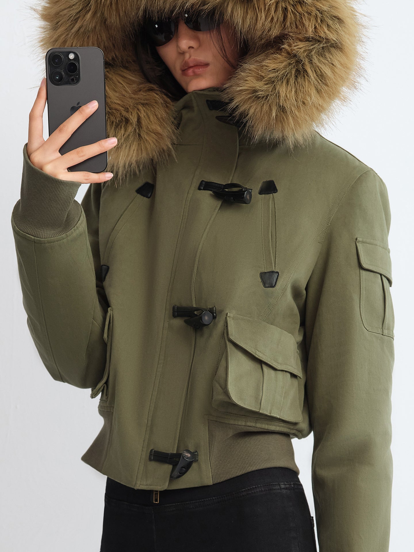 Fur Collar Plush Lining Parka