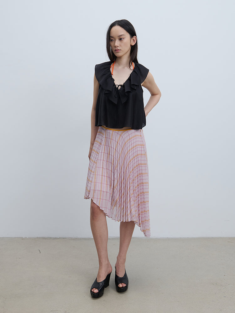 Mesh V-Neck Tie-Strap Tank