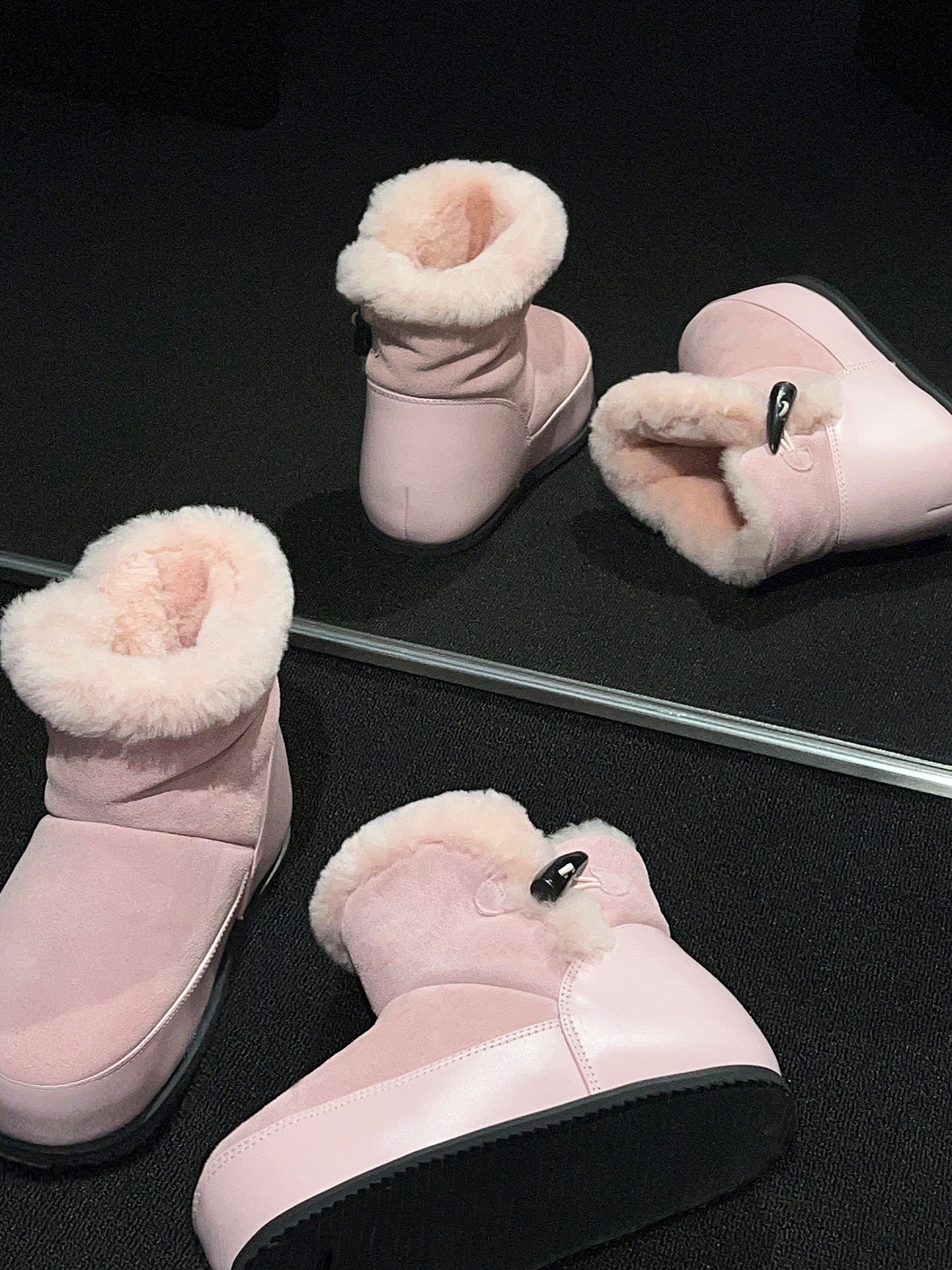 NINI Platform Duffle Low-Top Fur Boots