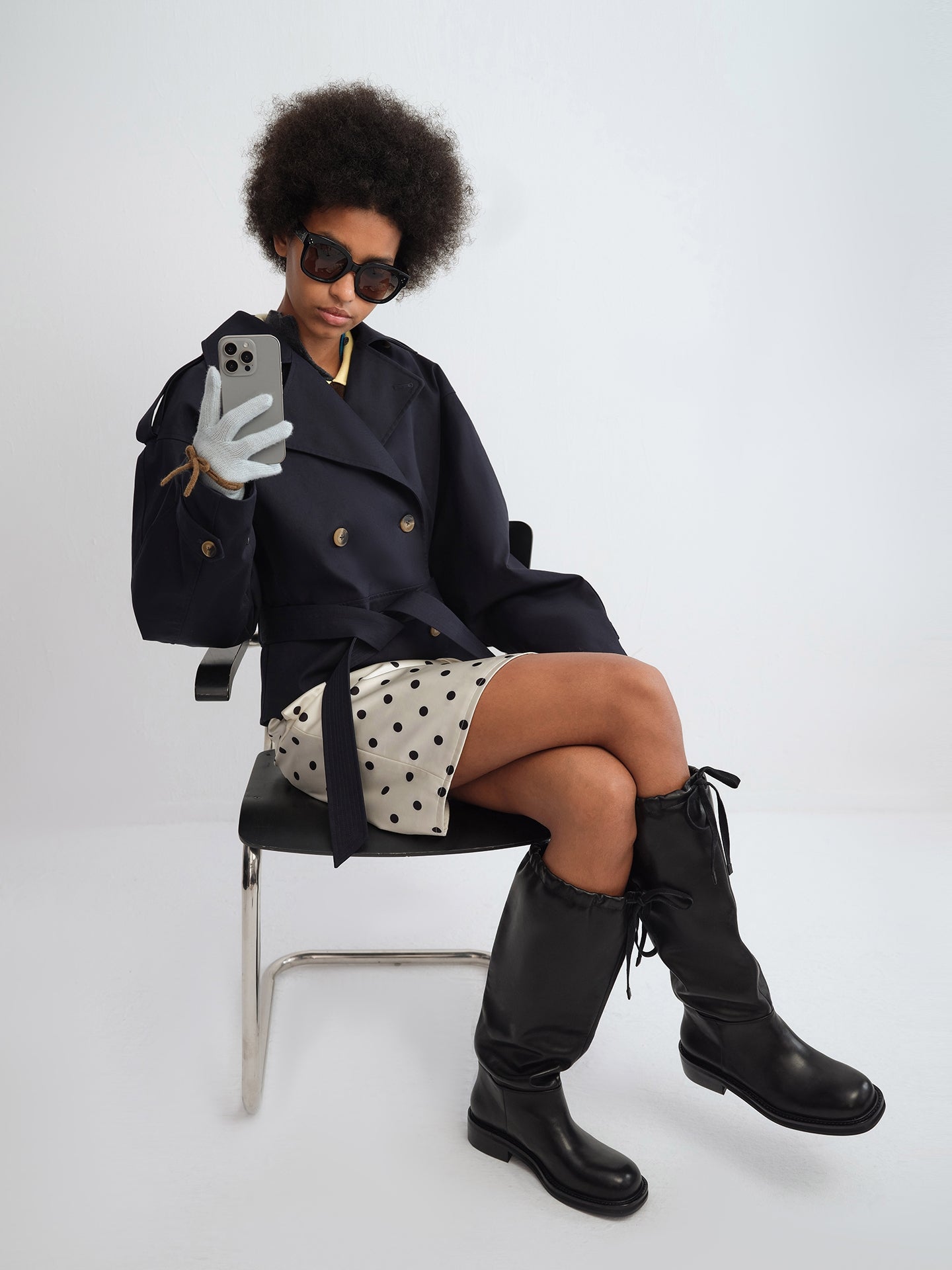 JOAN Drawstring Leather Riding Boots