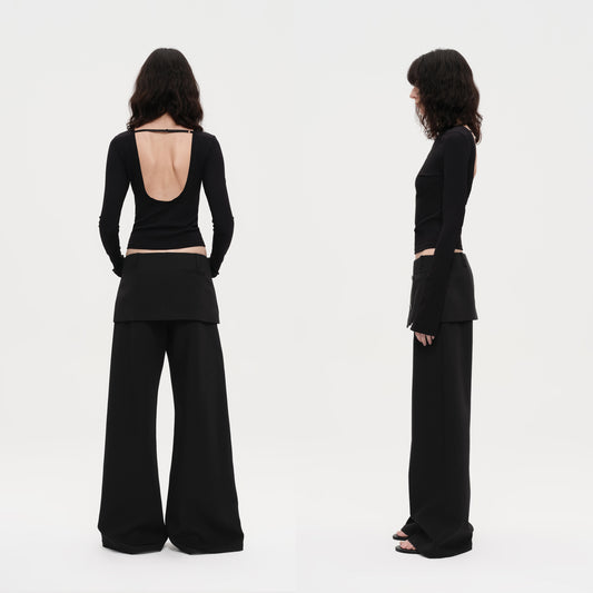 The Layered Double Breasted Tailored Trousers