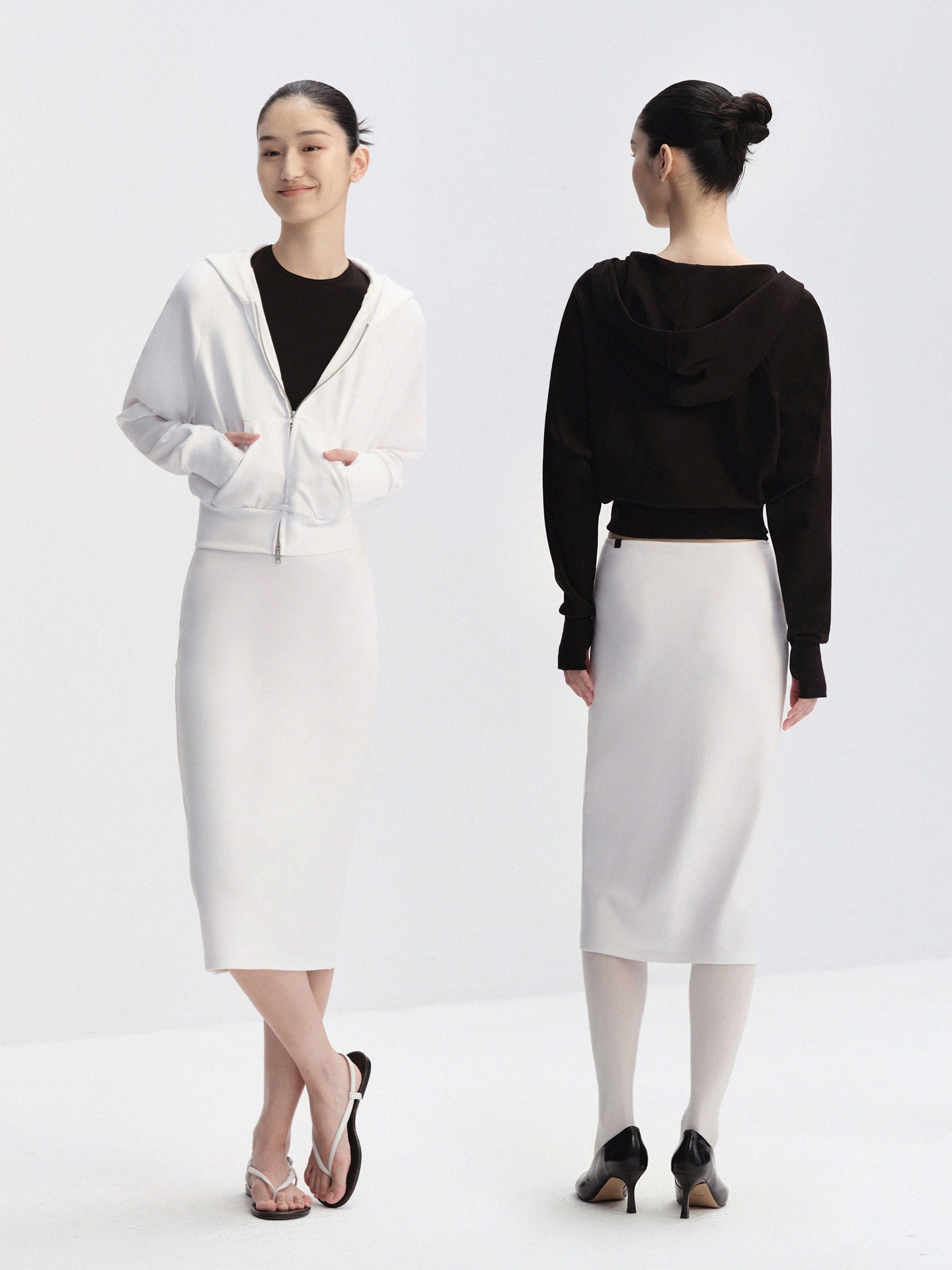 “Soft Move” Dolman-Sleeve Thumbhole Zip Hoodie