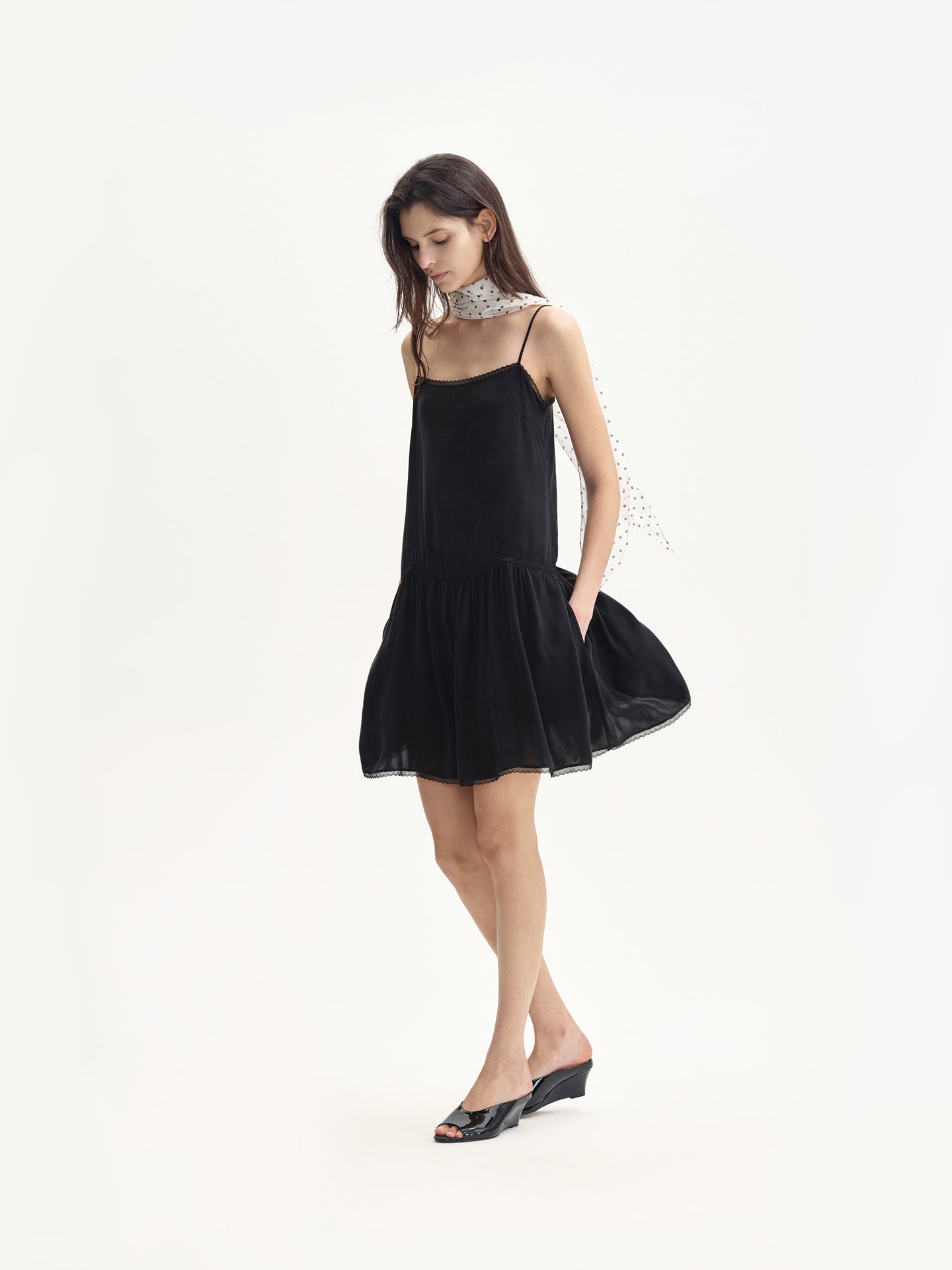 “Slip On” Satin Lace Cami Dress