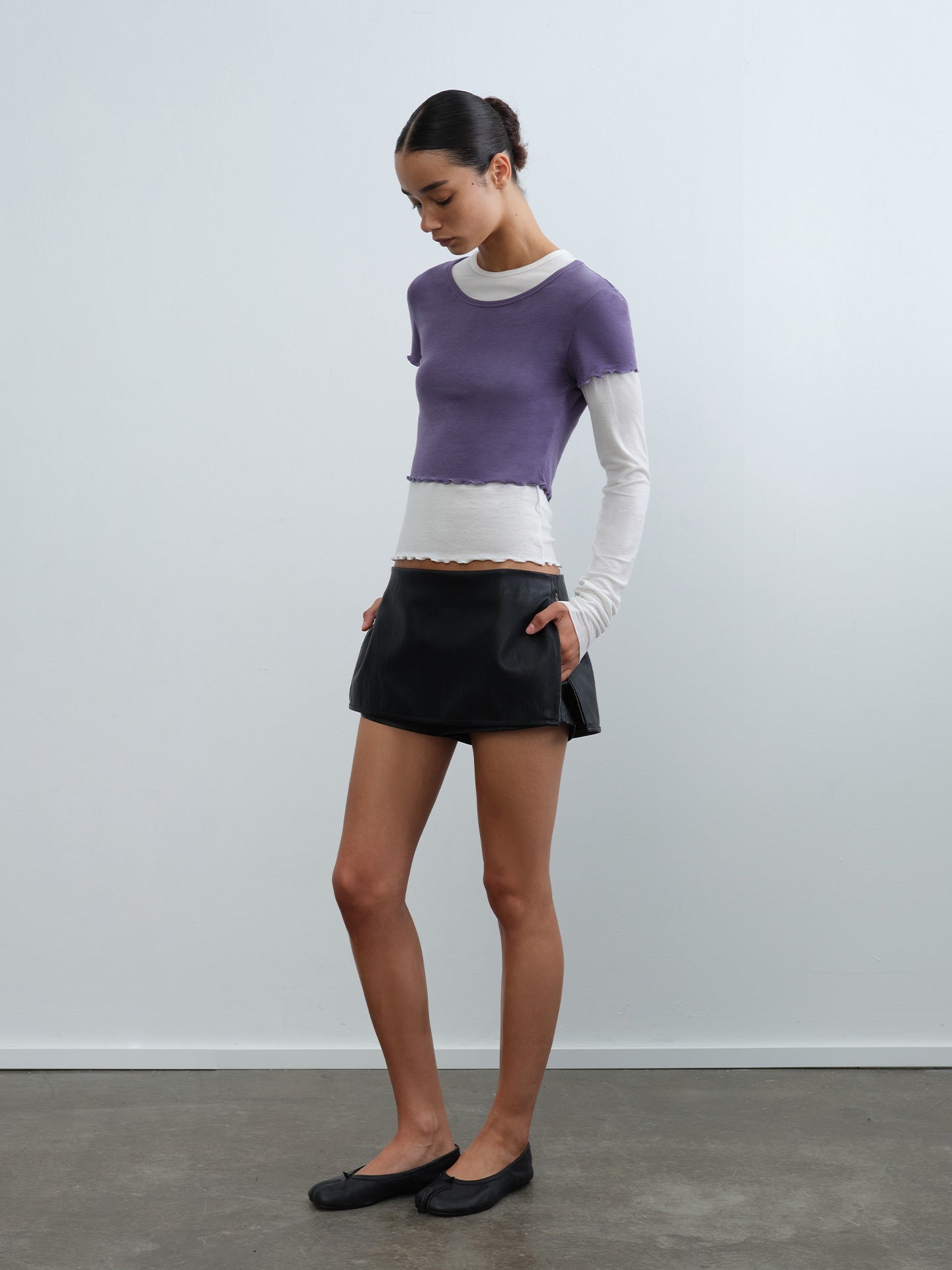 Colorblock Layered Ruffle Two-Piece Top