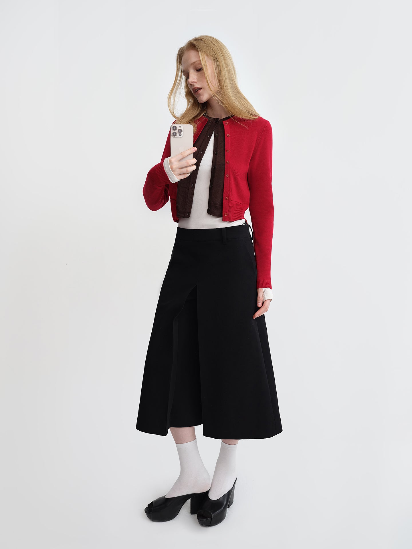 ダイヤモンドウールブレンドニットカーディガン