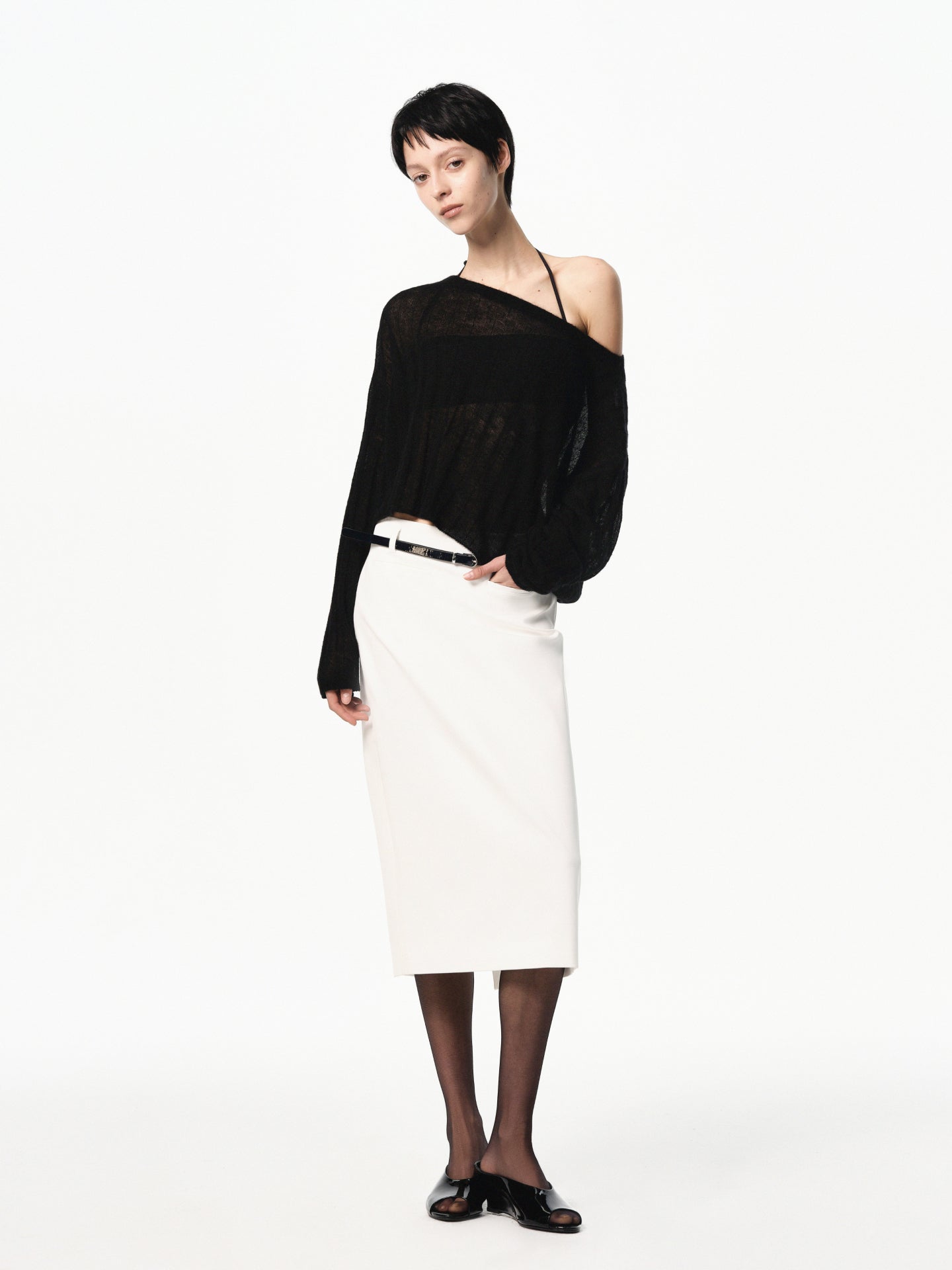 “Haze” Cashmere-blend Drape Top