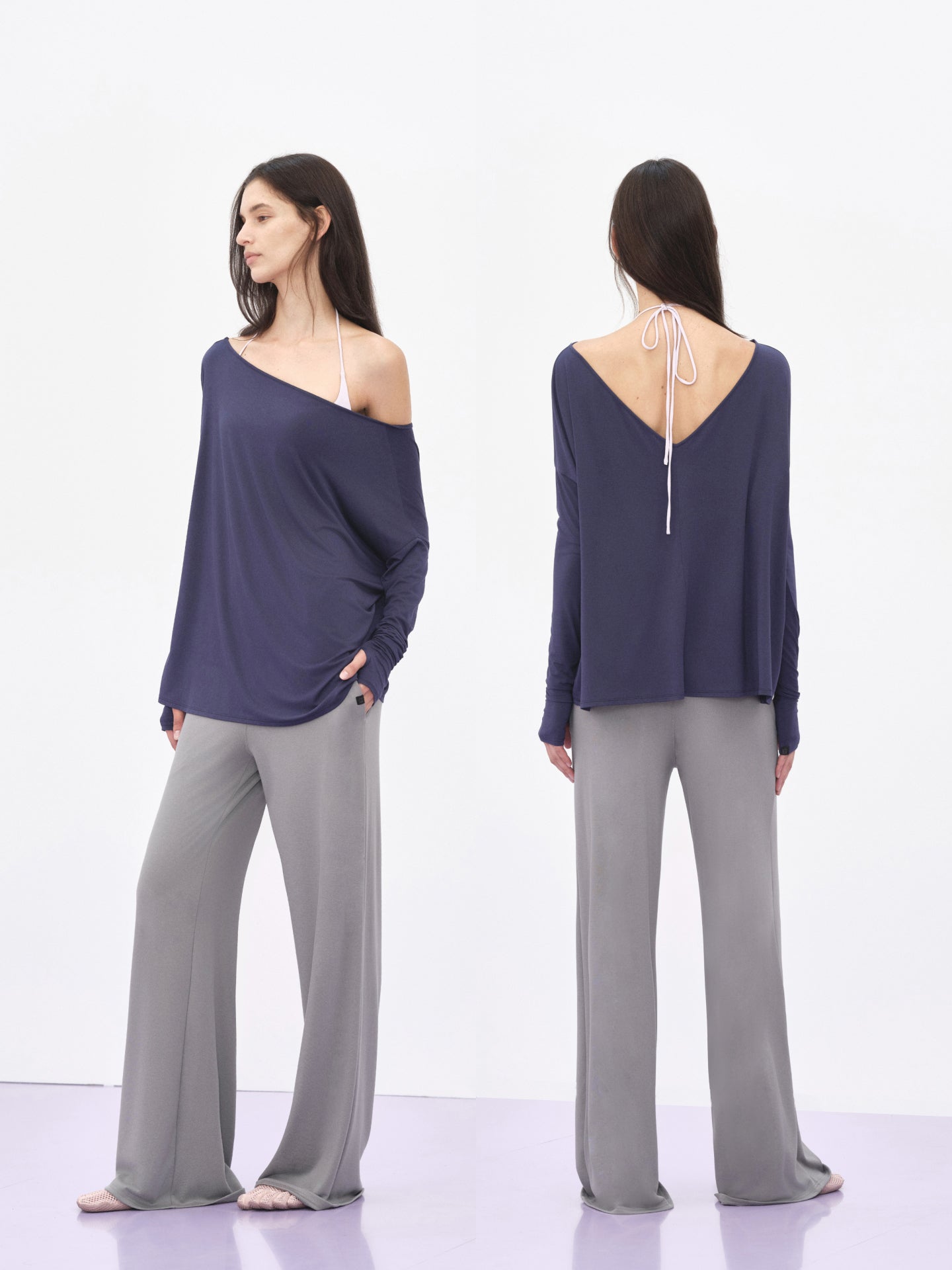 Lyocell Stretch Straight-Leg Pants