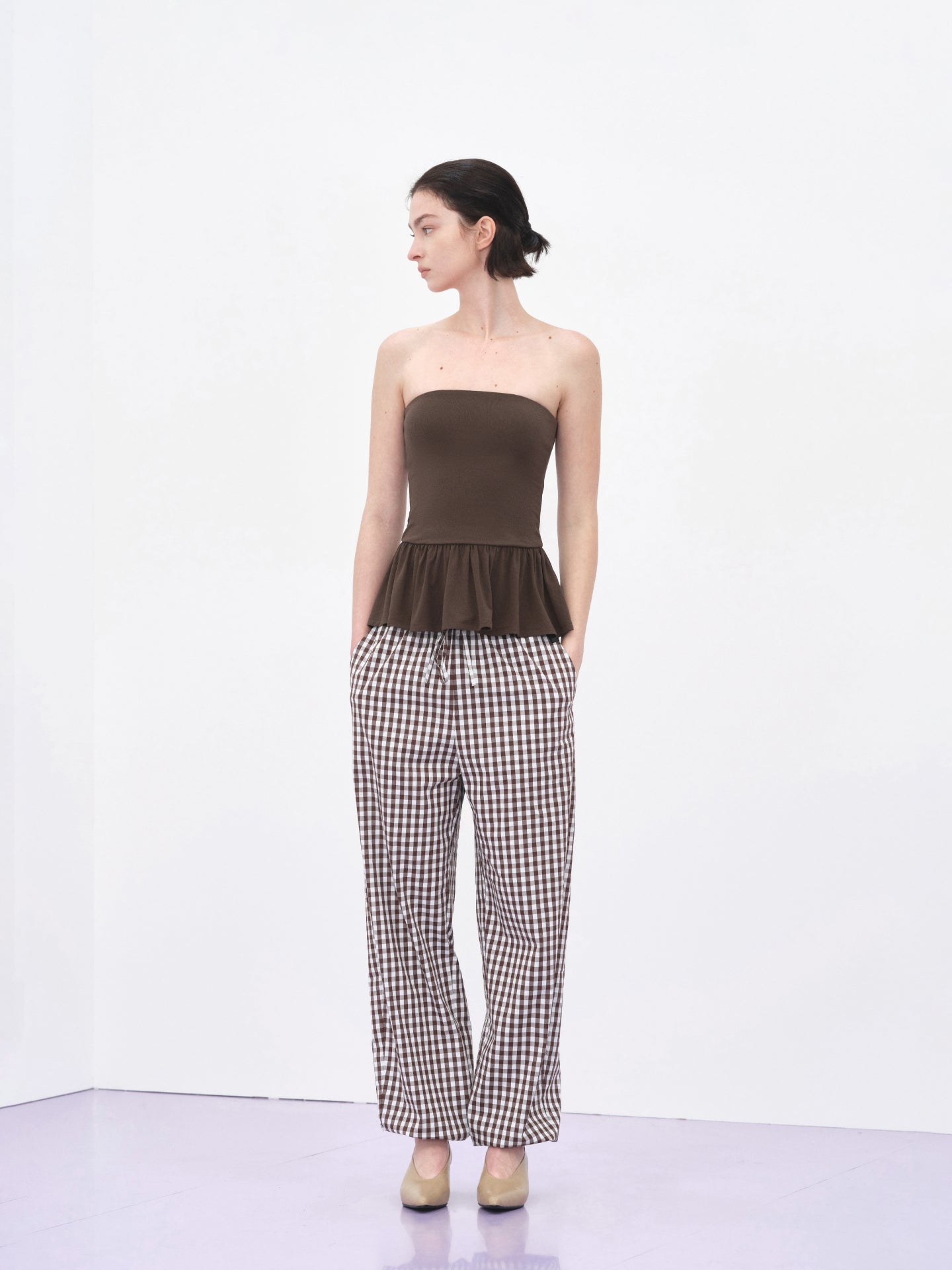Modal Padded Peplum Tube Top