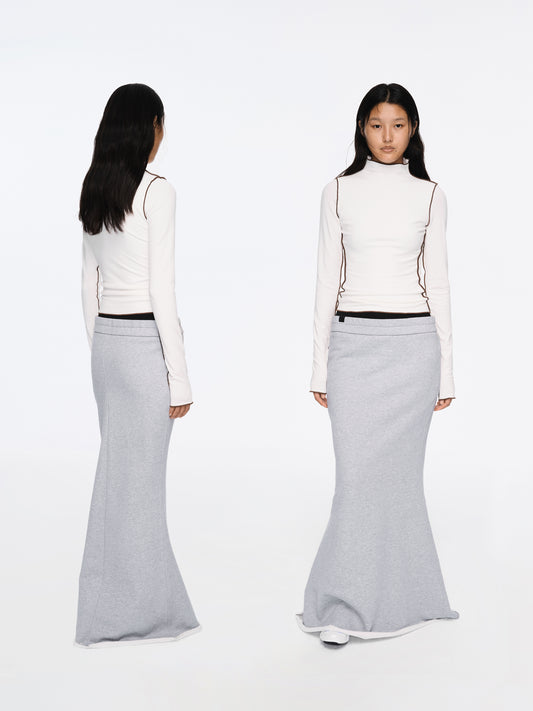 The Double-waist Fleece Fishtail Midi Skirt