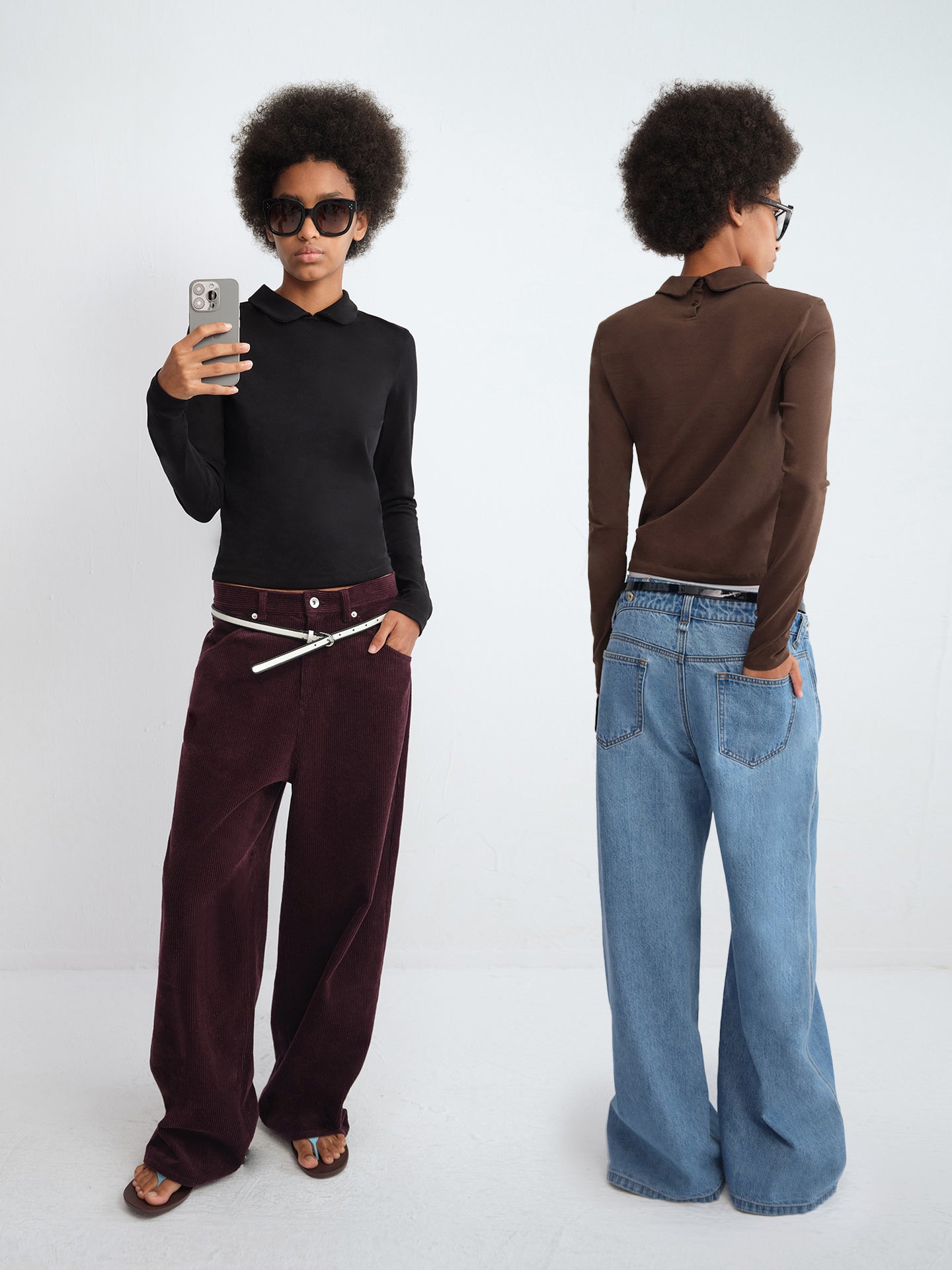 Peter Pan Collar Long-Sleeve Top