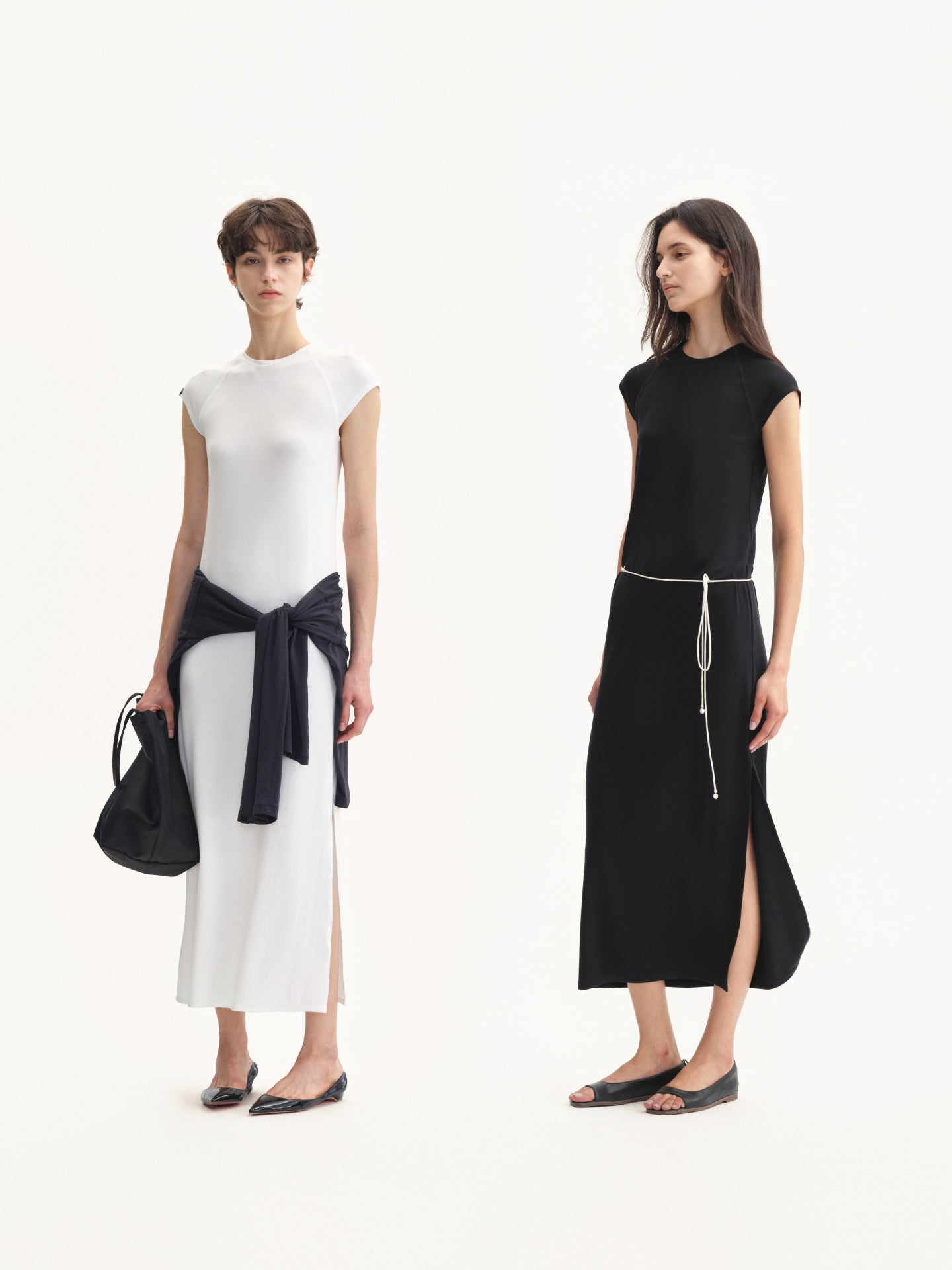 “Slip On” Lyocell Stretch Side-slit Dress