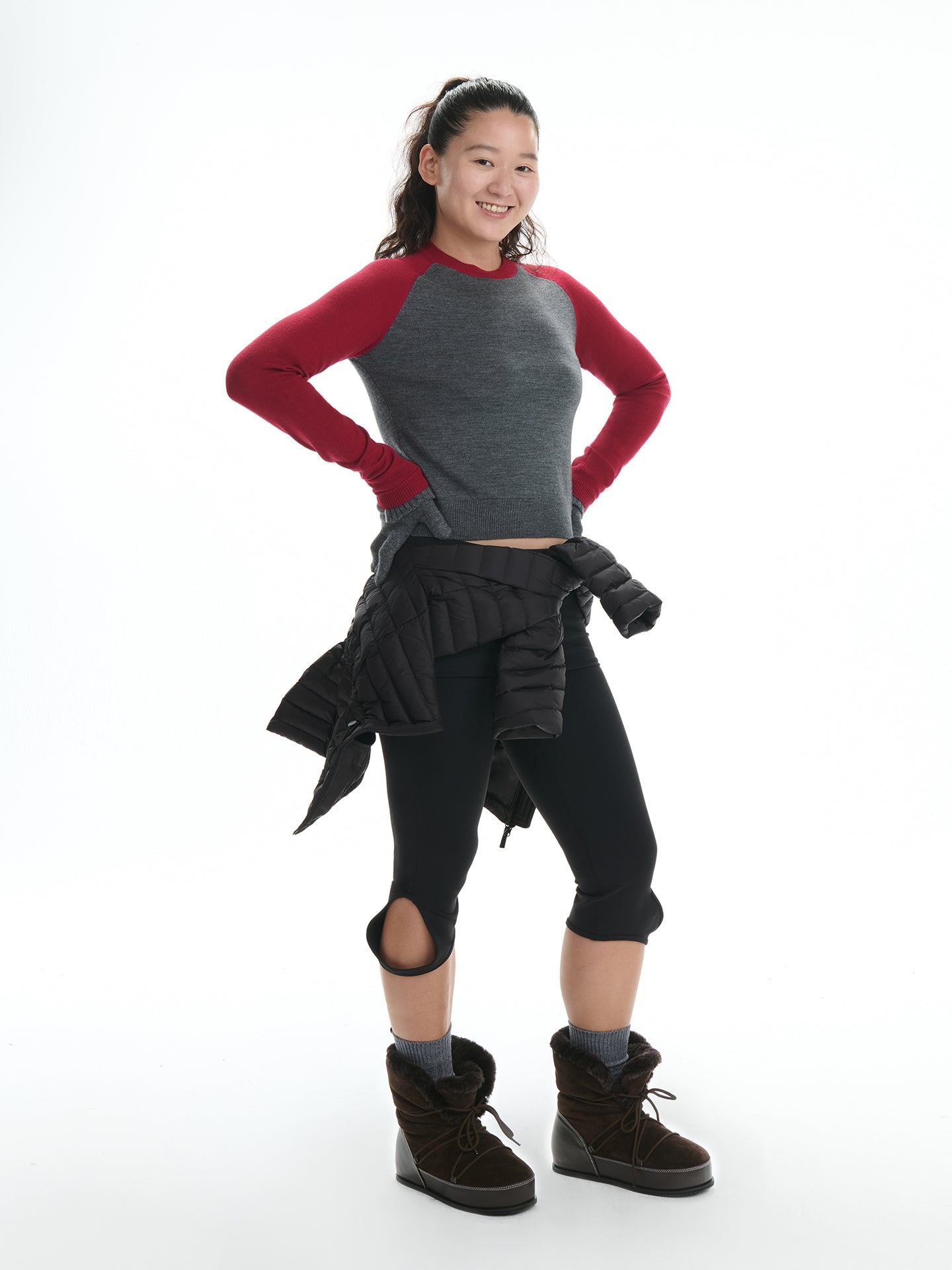 Relaxed Colorblock Raglan Wool Knit Top