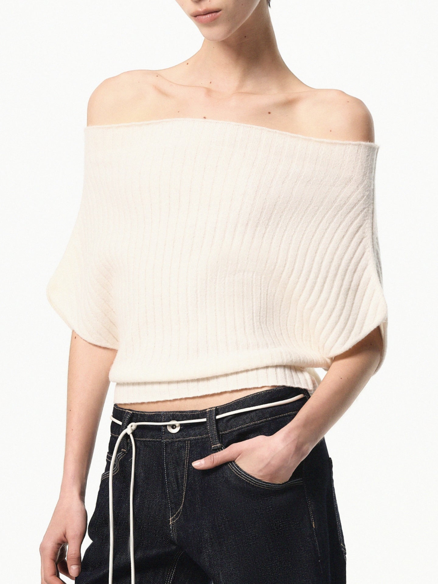 “Poise” Multi-way Ribbed Knit Top