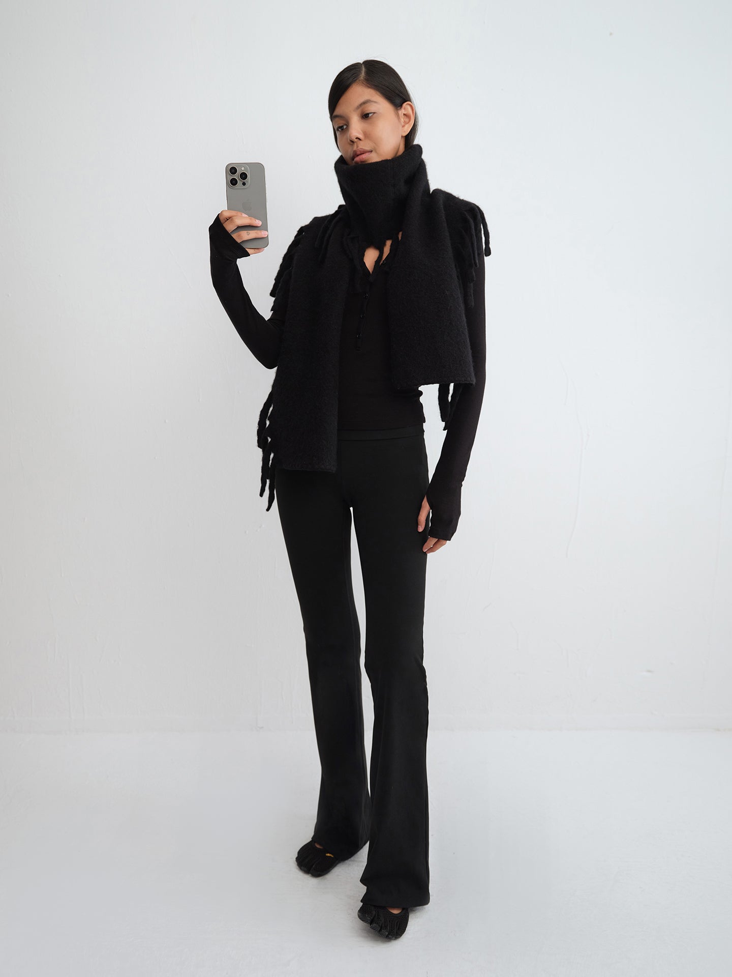 Fringed Wool-Blend Scarf