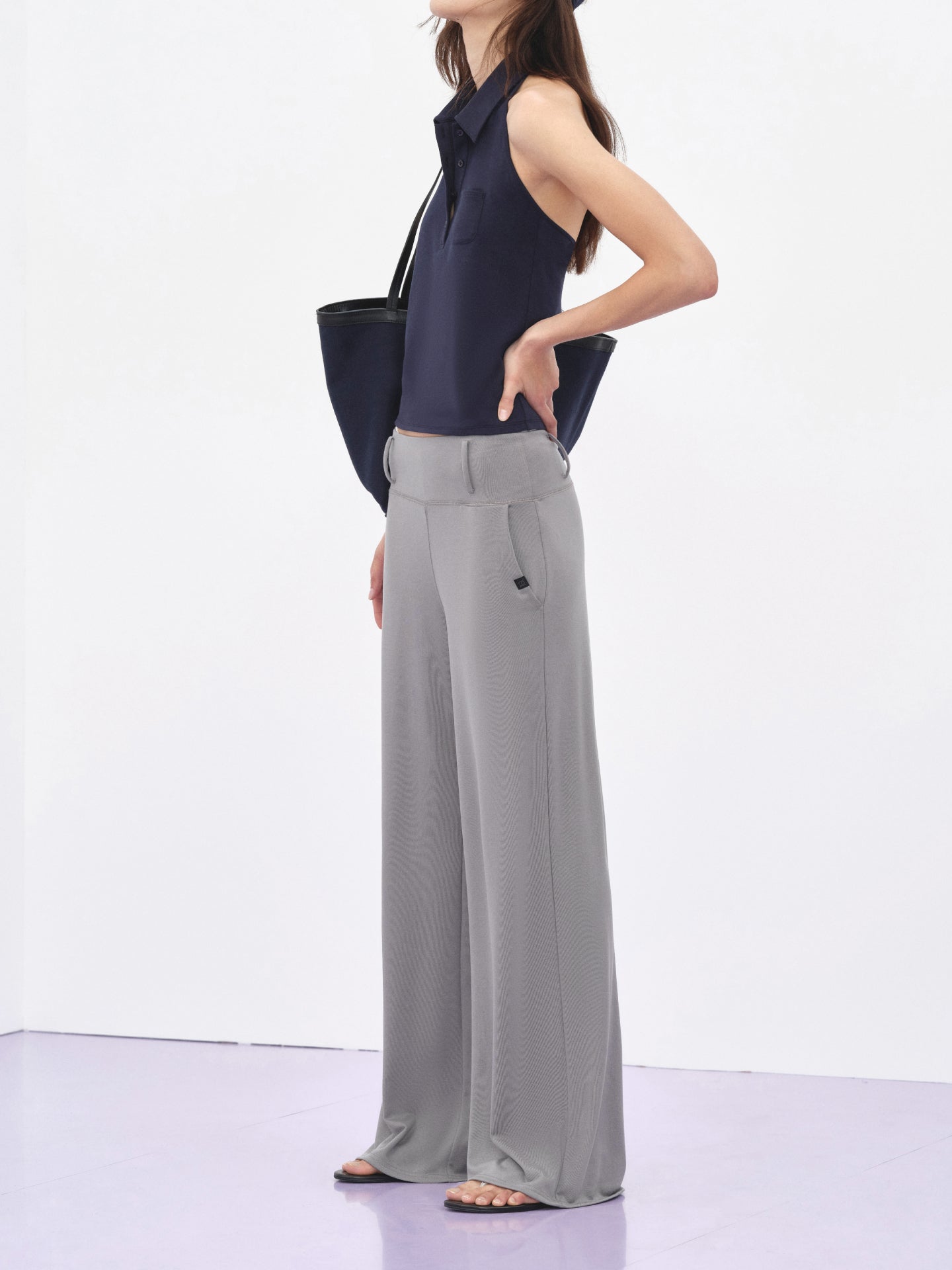 Lyocell Stretch Straight-Leg Pants