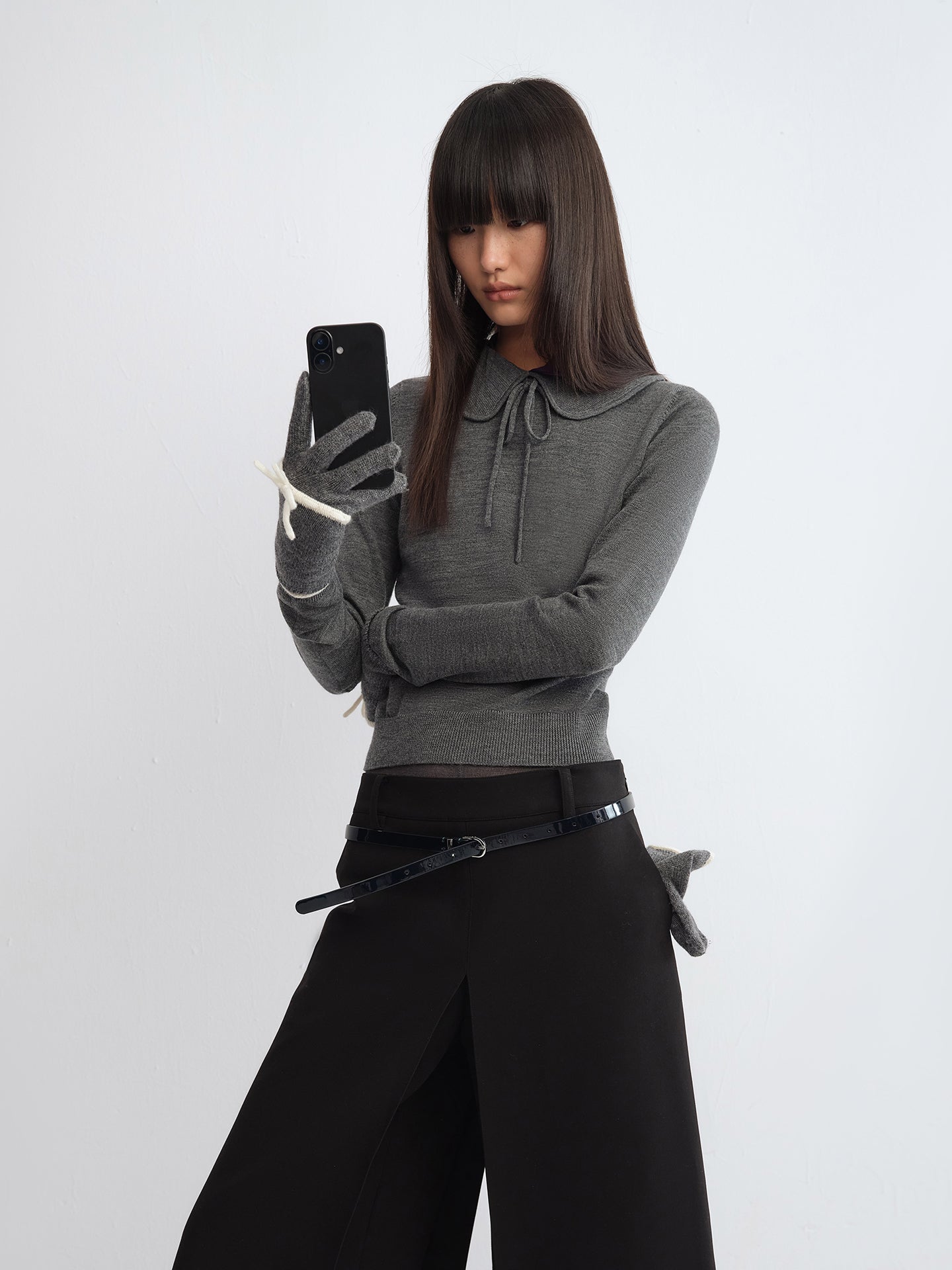 Peter Pan Collar Wool Knit Top