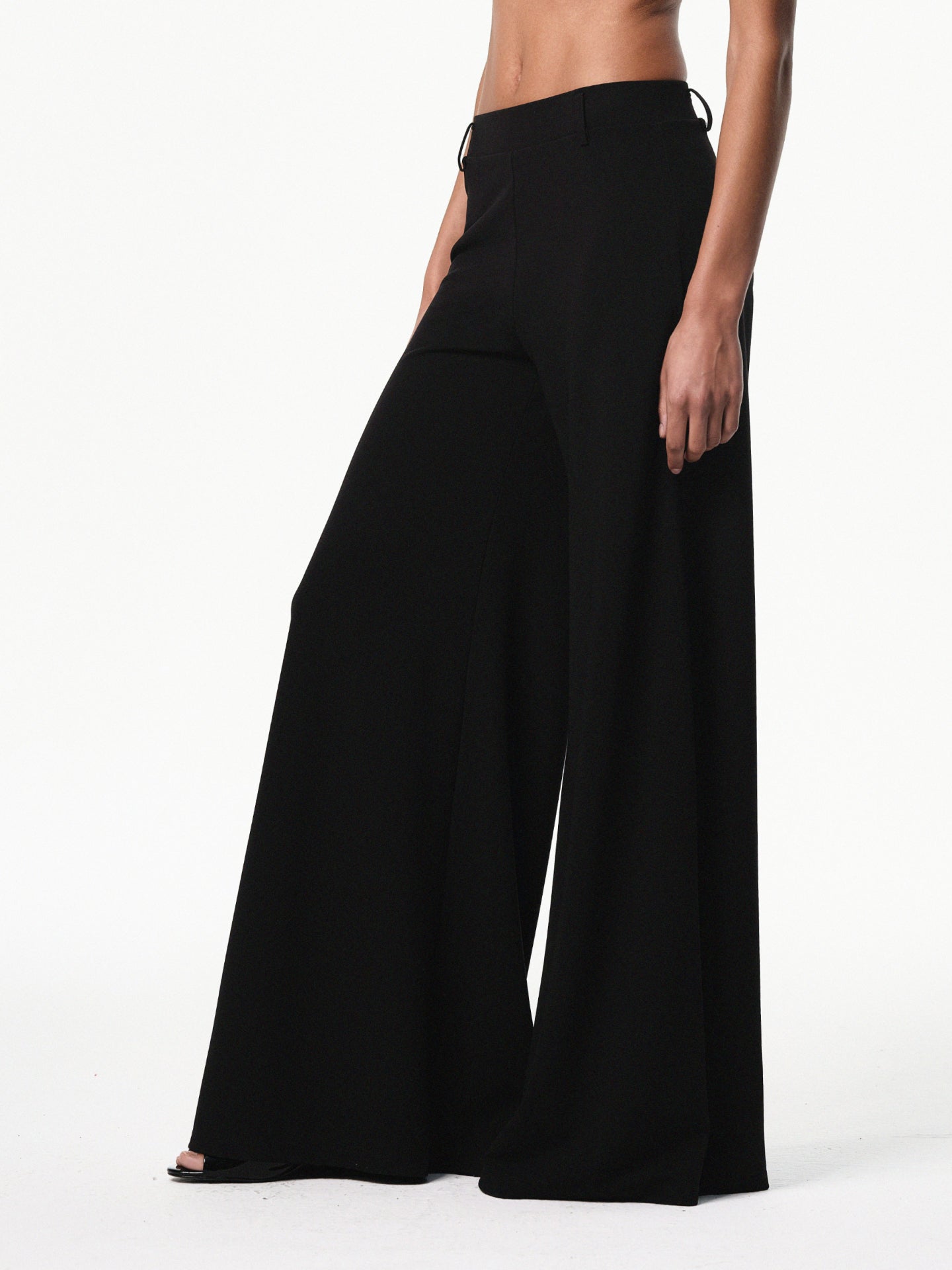 “Classique” Elastic-waist Wide-leg Pants