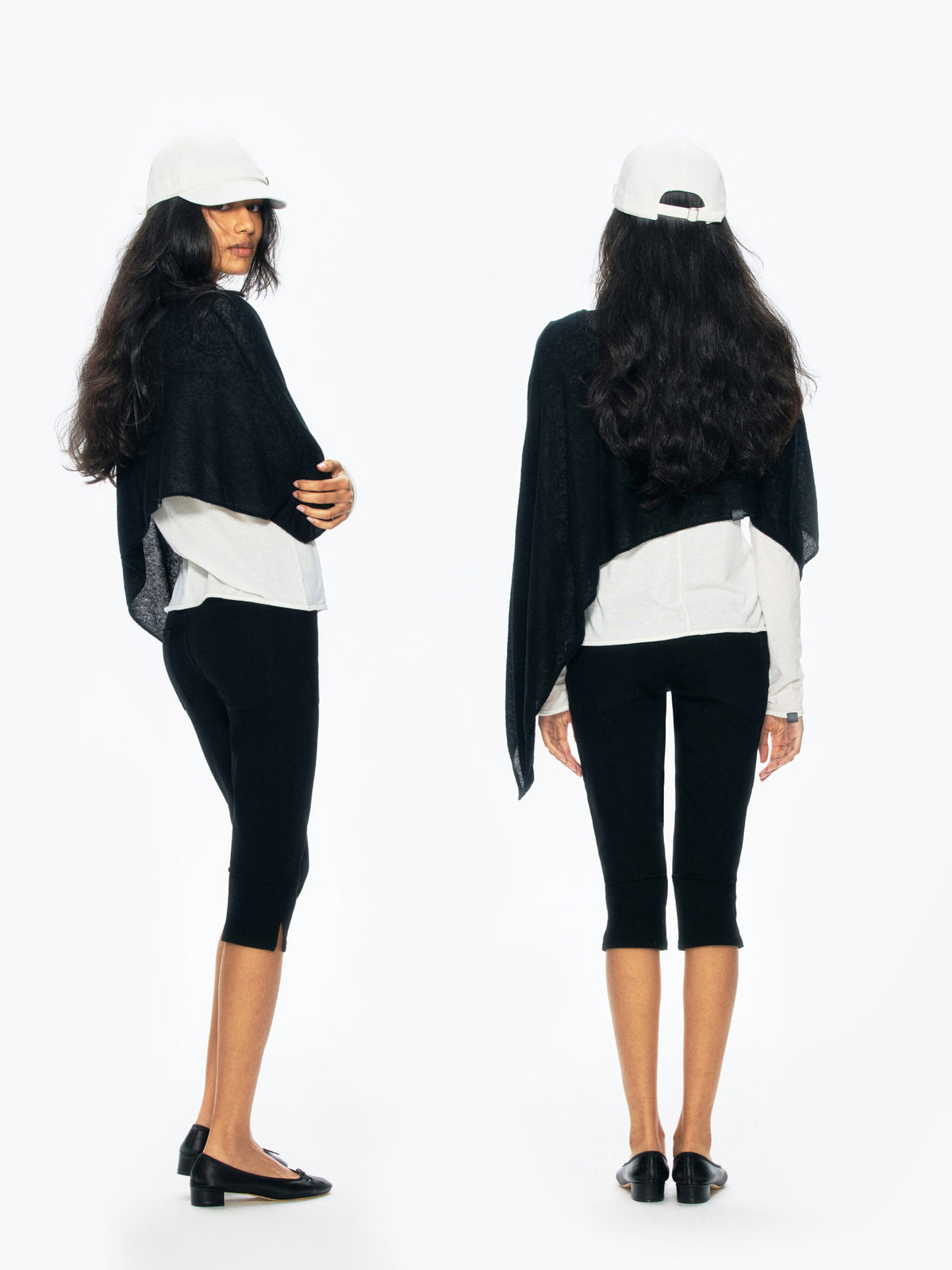 “Picnic” Cashmere-Silk Blend Asymmetric Cover-Up Top