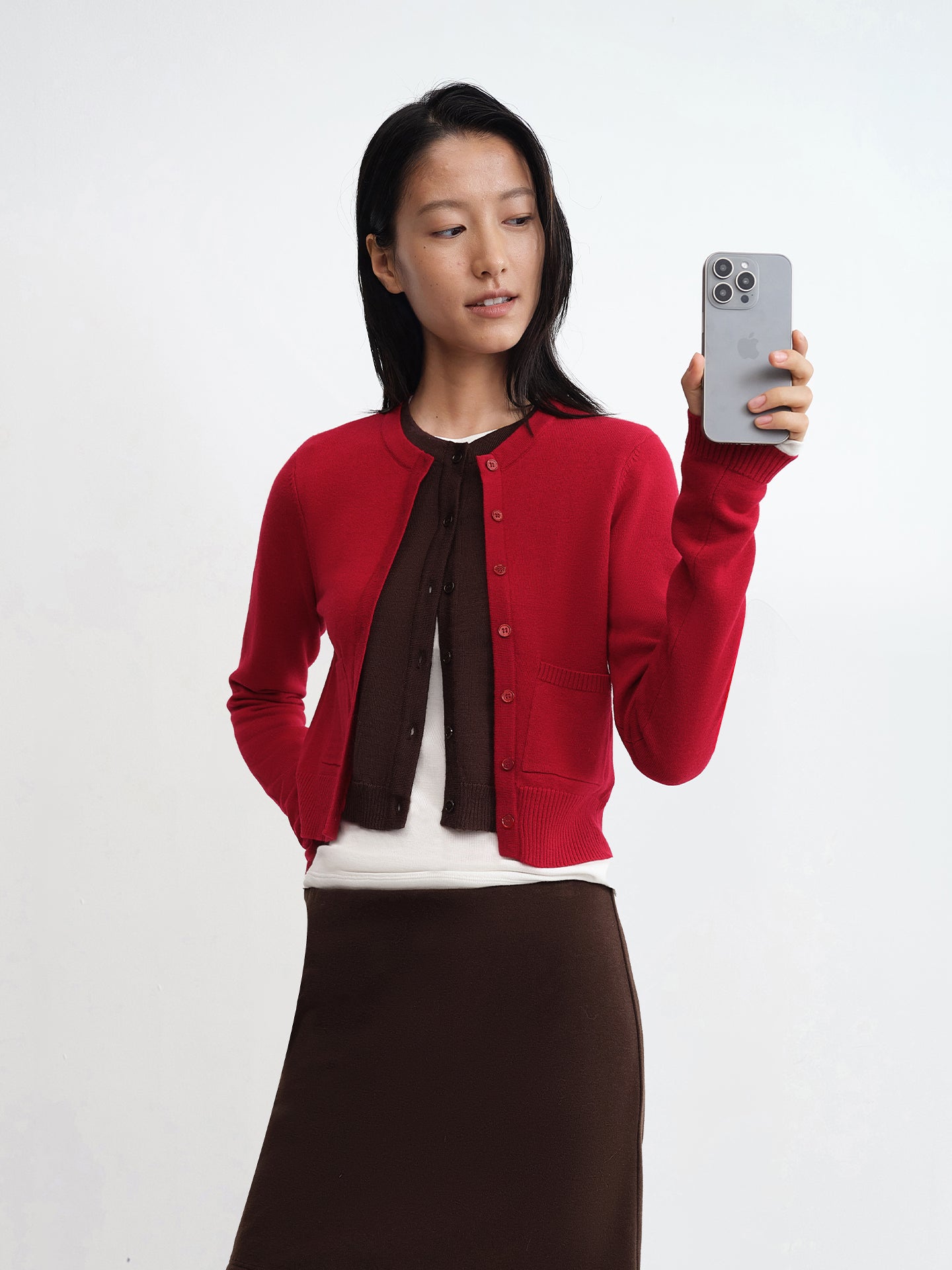 ダイヤモンドウールブレンドニットカーディガン