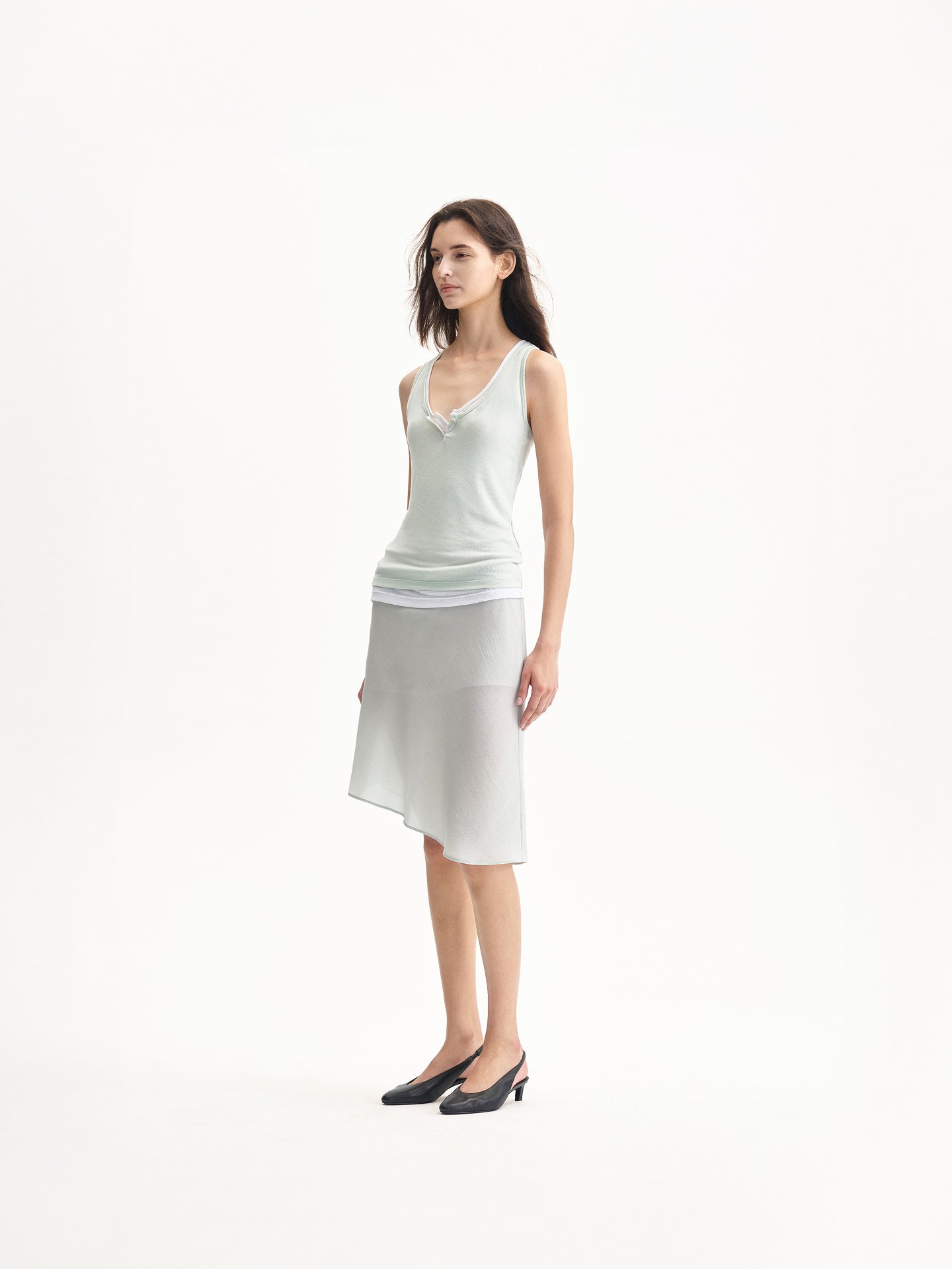 “Haze” Bias-cut Satin Midi Skirt