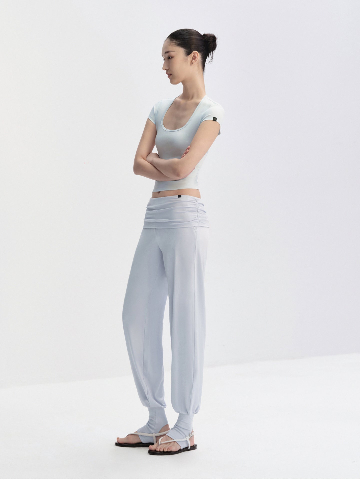 Teardrop-Neck Fitted T-Shirt