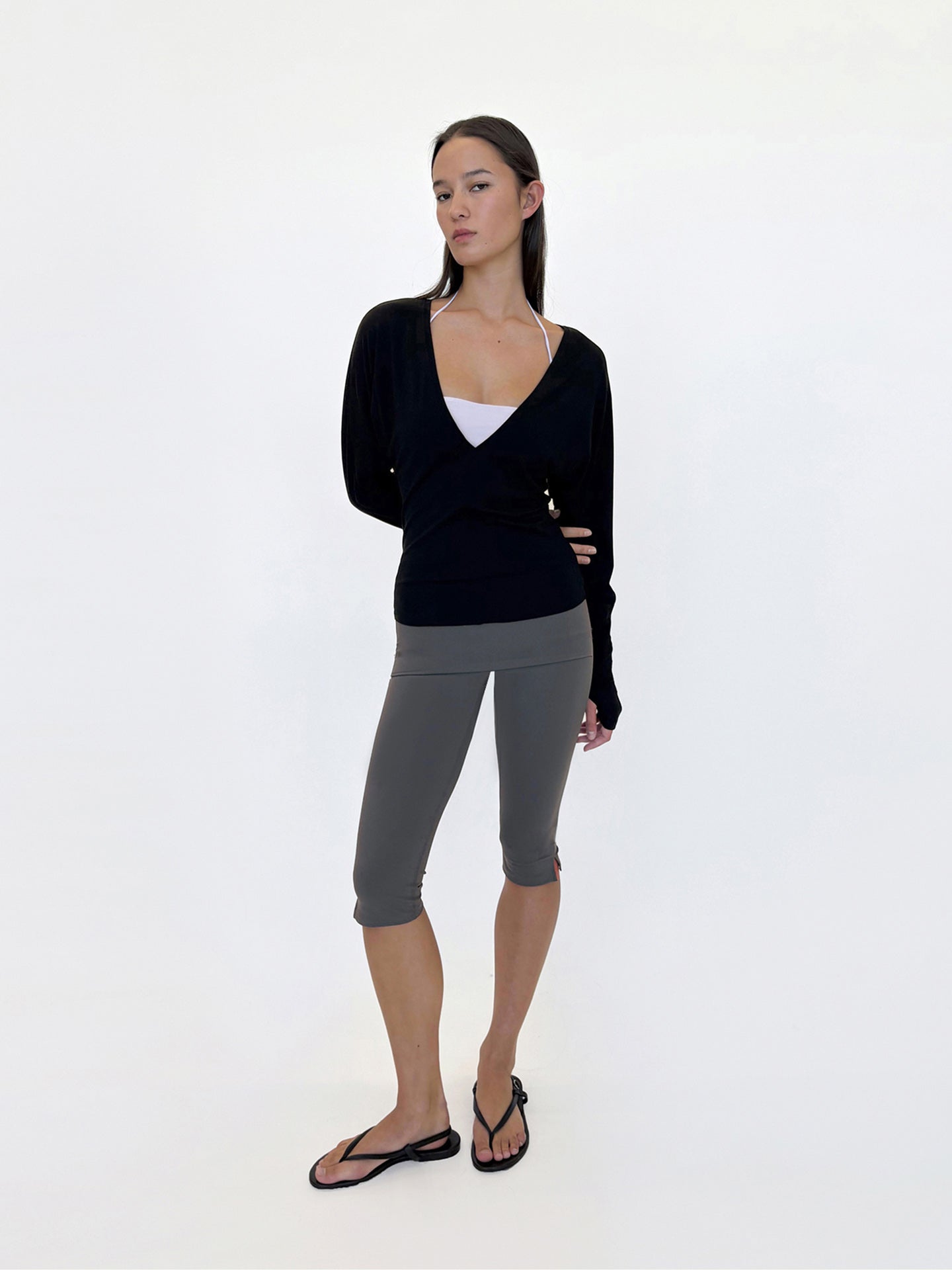 Deep V Stretch-Knit Top