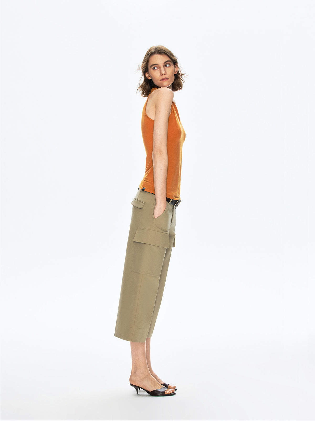 “Picnic” Pocket Cropped Relaxed Cargo Pants