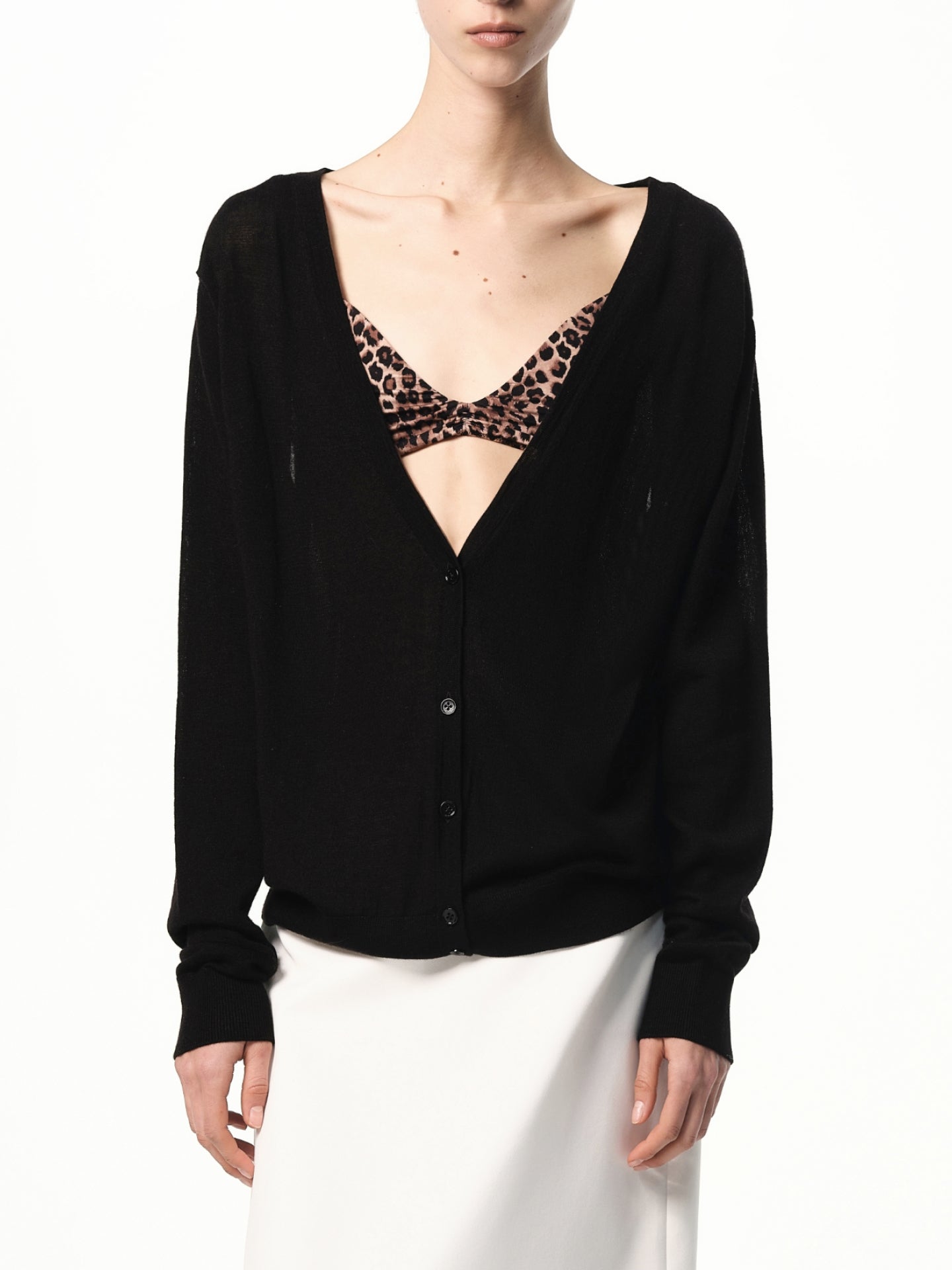 “Poise” Sculpted V-neck Knit Cardigan