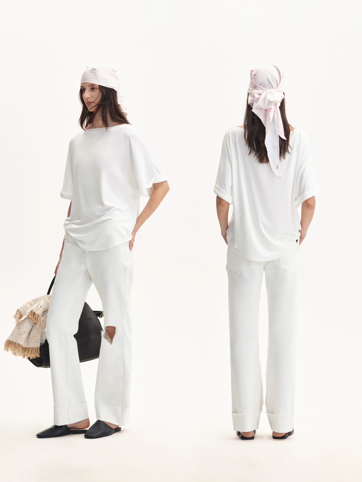 Modal Relaxed Off-shoulder Boat-neck Top
