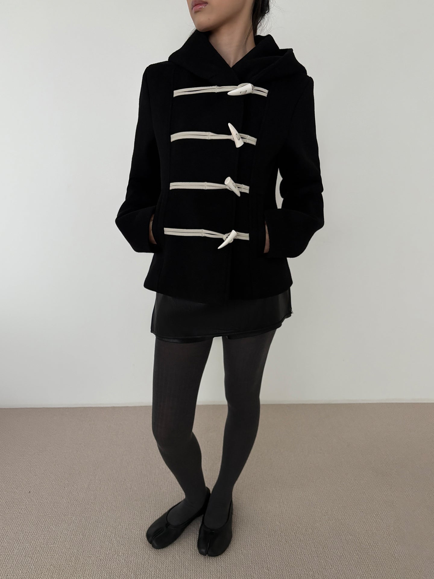 Cropped Duffle Hooded Coat