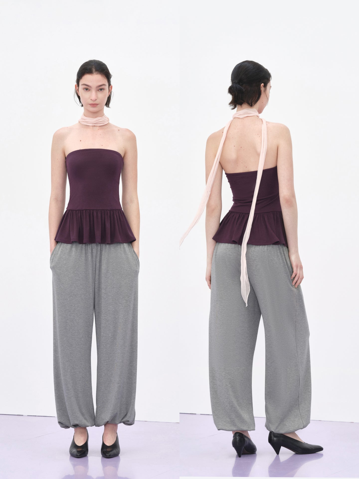 Modal Padded Peplum Tube Top