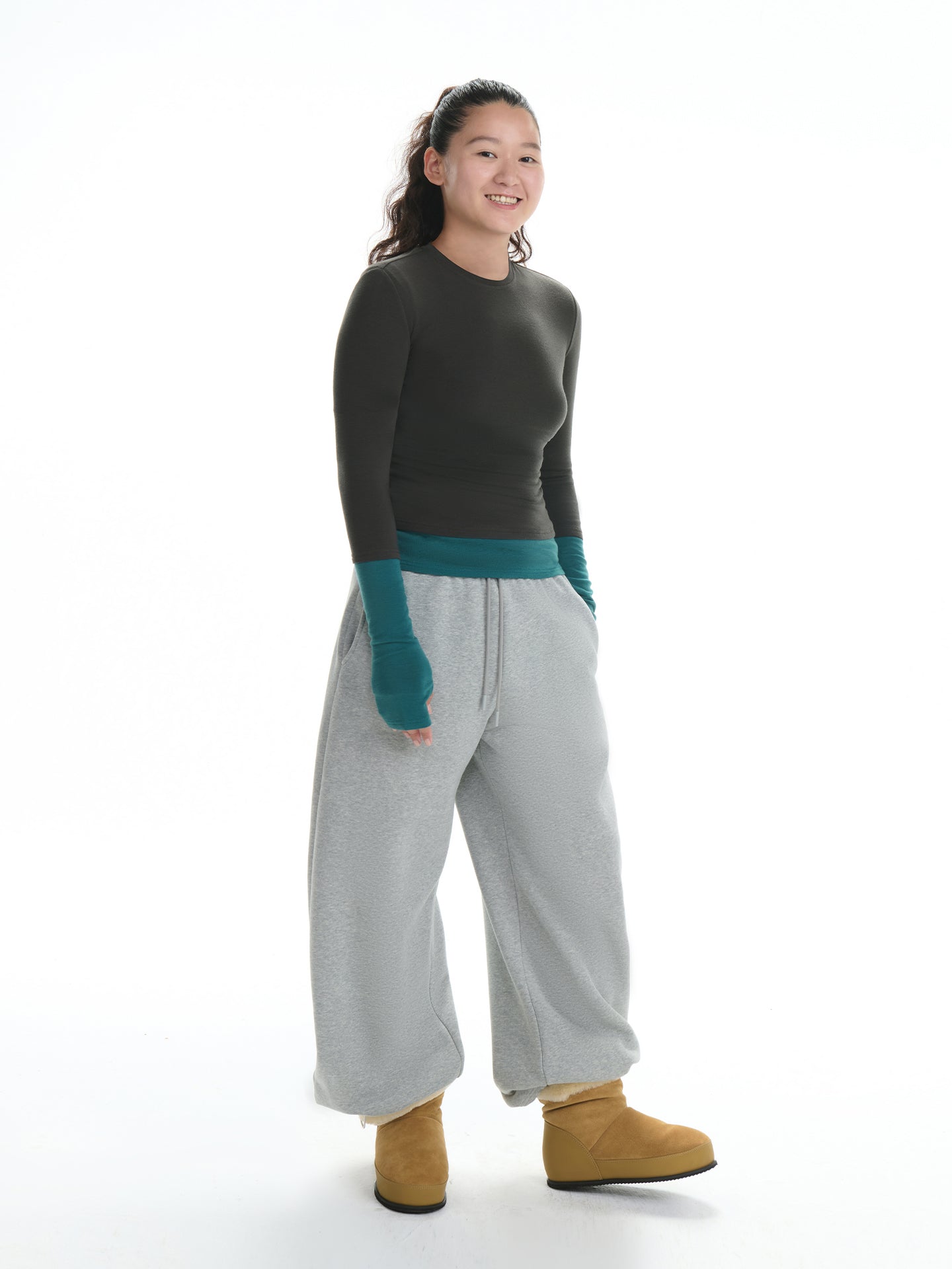 Layered Colorblock Wool Top