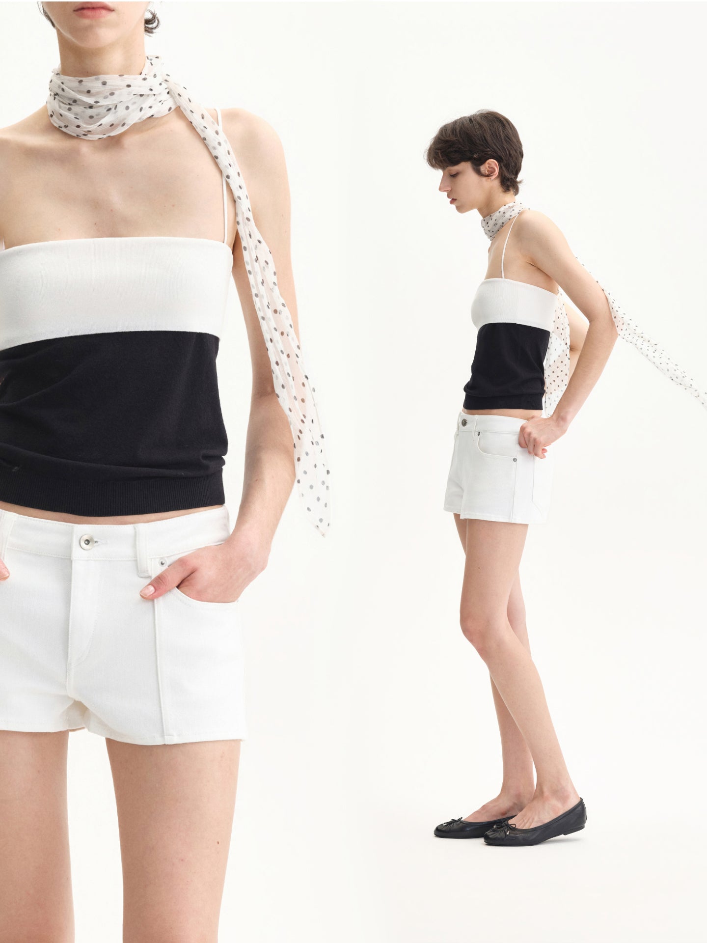 “Easy Fit” Seamed Denim Shorts