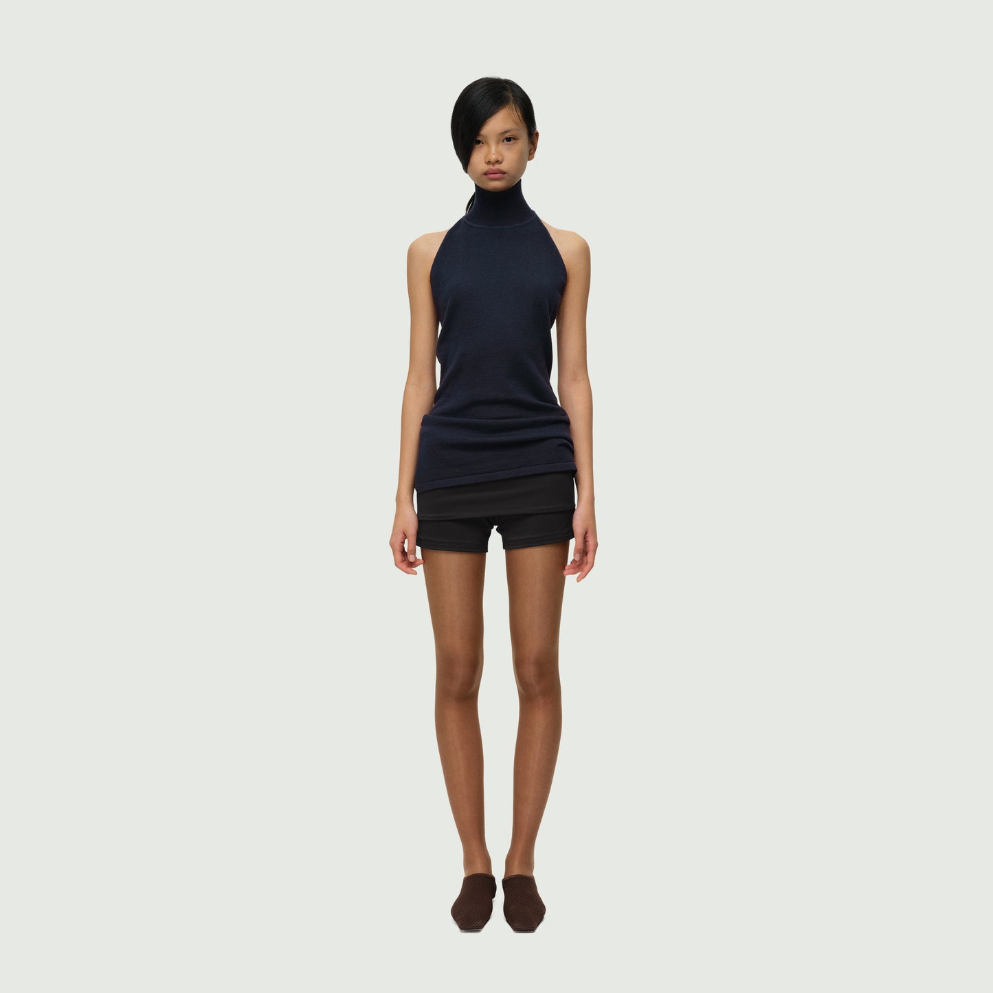 The High Neck Open-back Wool Top