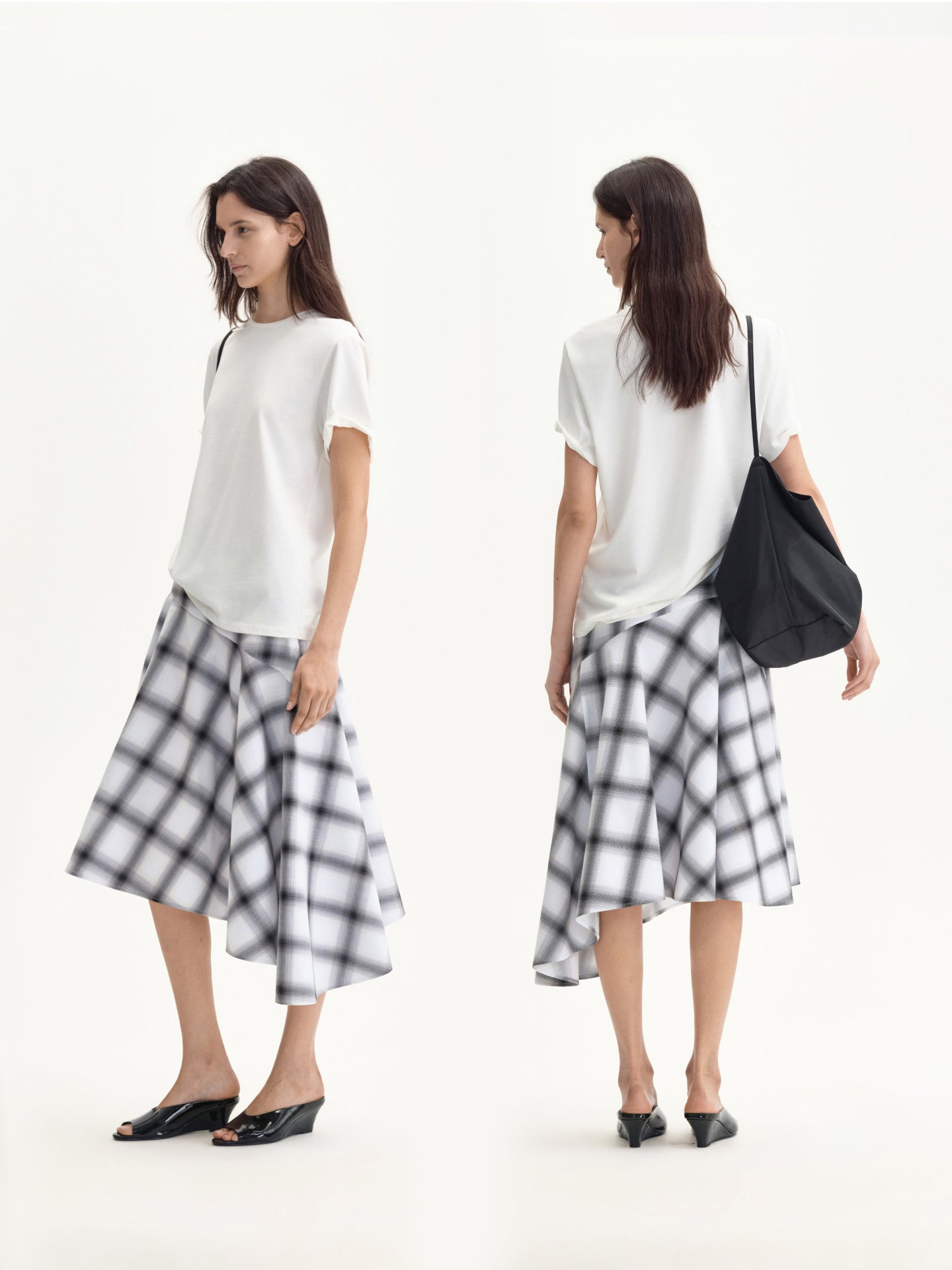 “Holiday Mood” Bias-cut Draped Midi Skirt