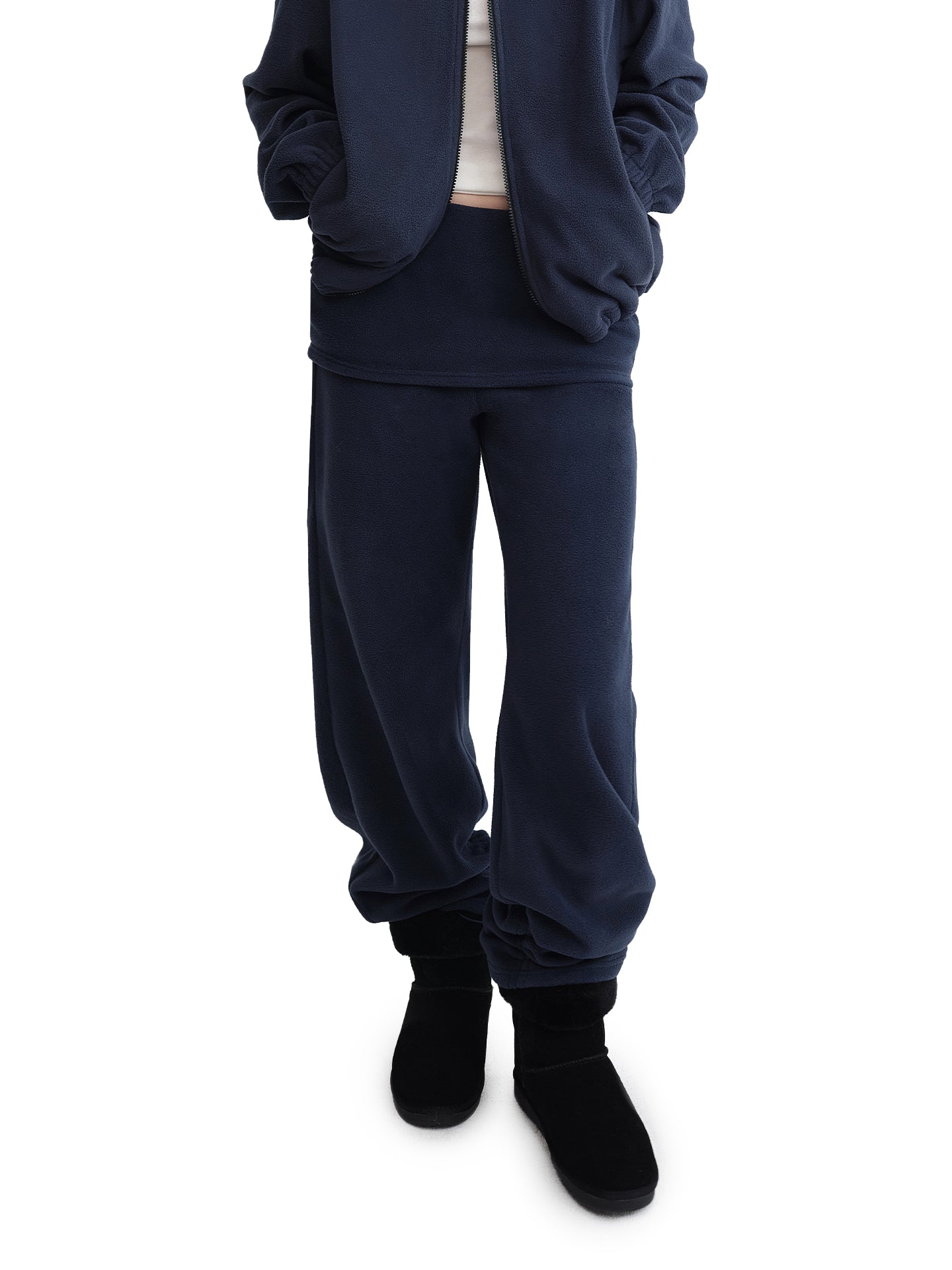 “Kangaroo” Drawstring Fleece Skirt Pants