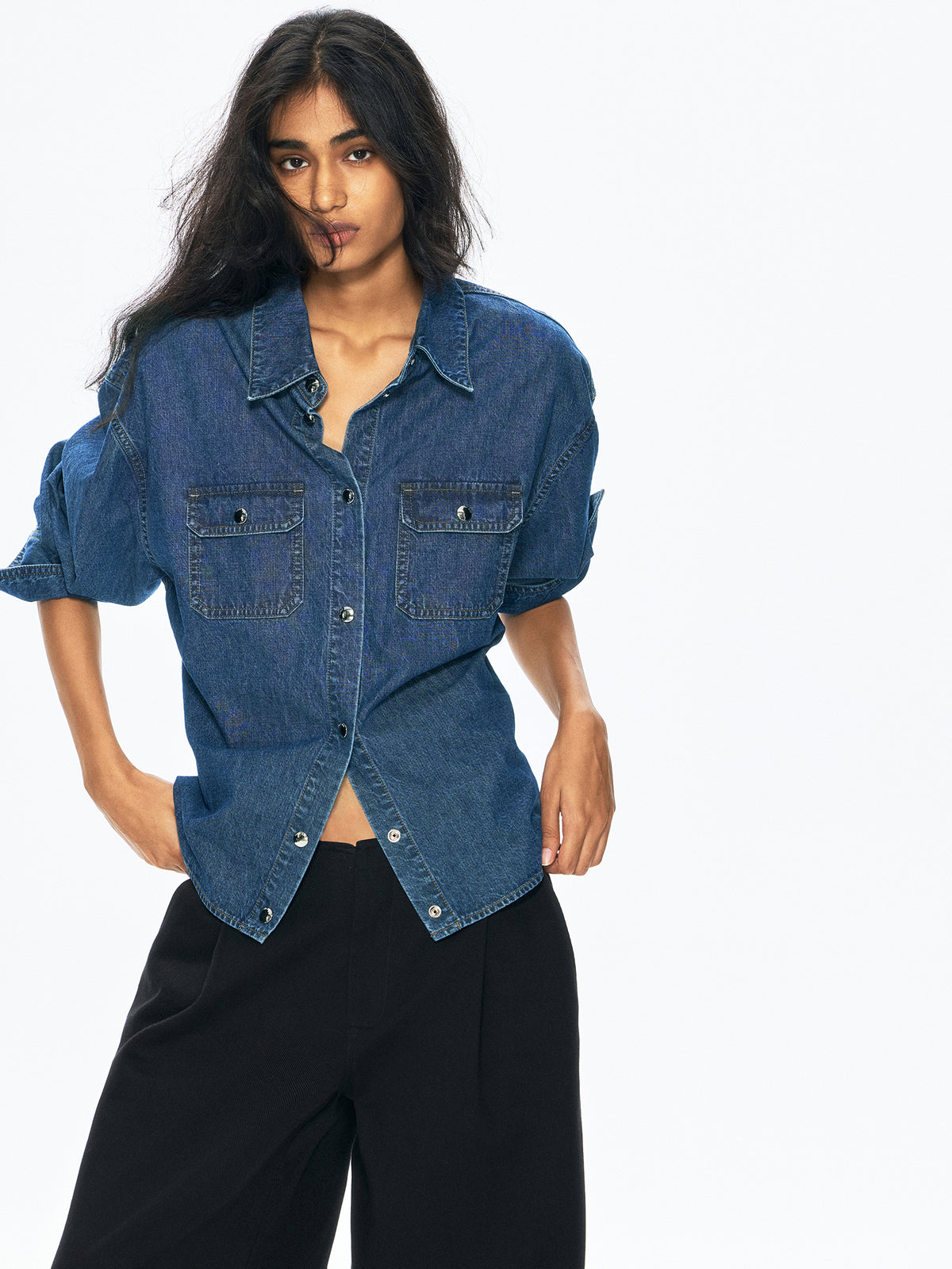 BOSSA Turkish Imported Denim Fitted Shirt